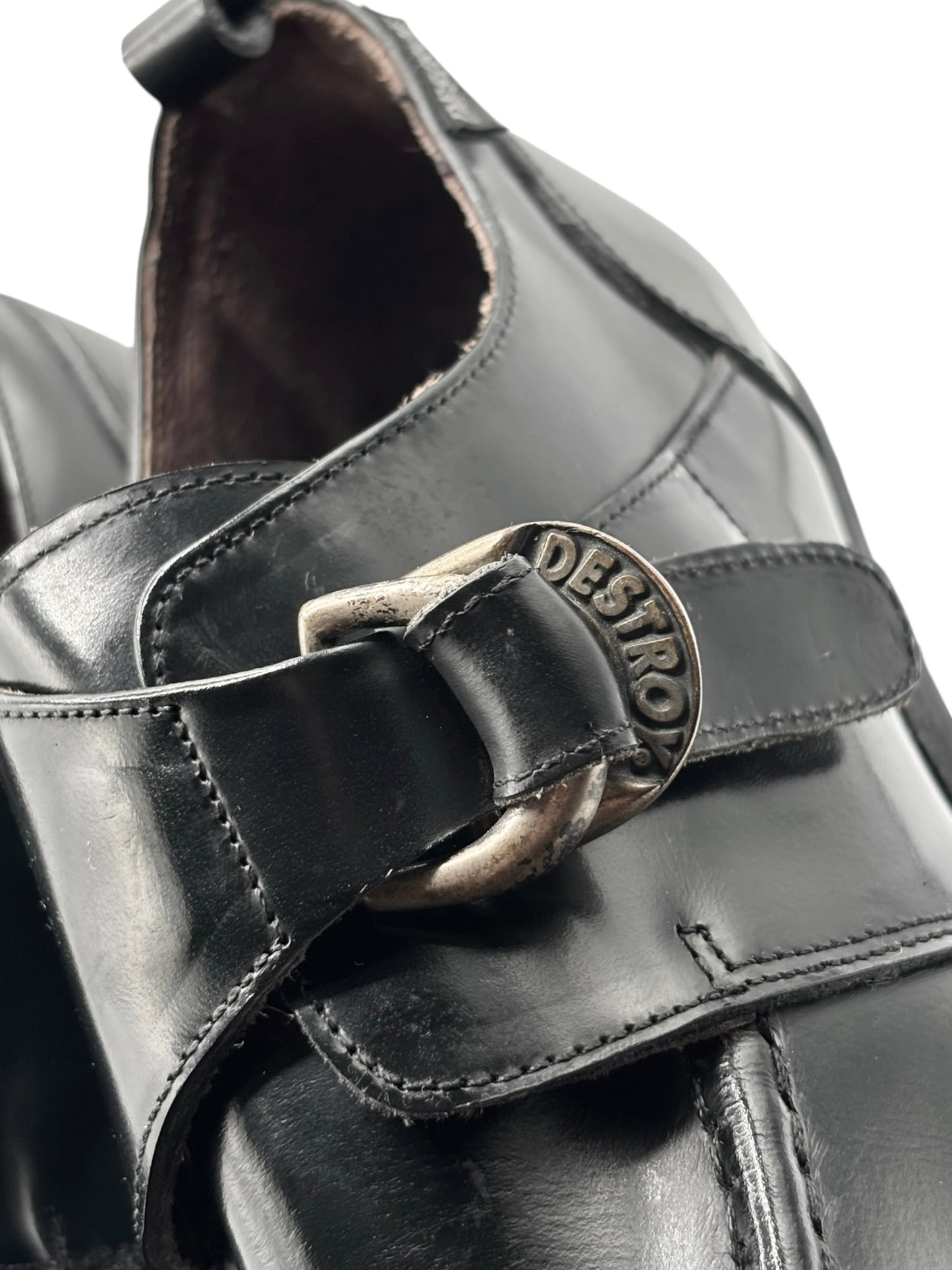 Vintage Destroy buckle loafers