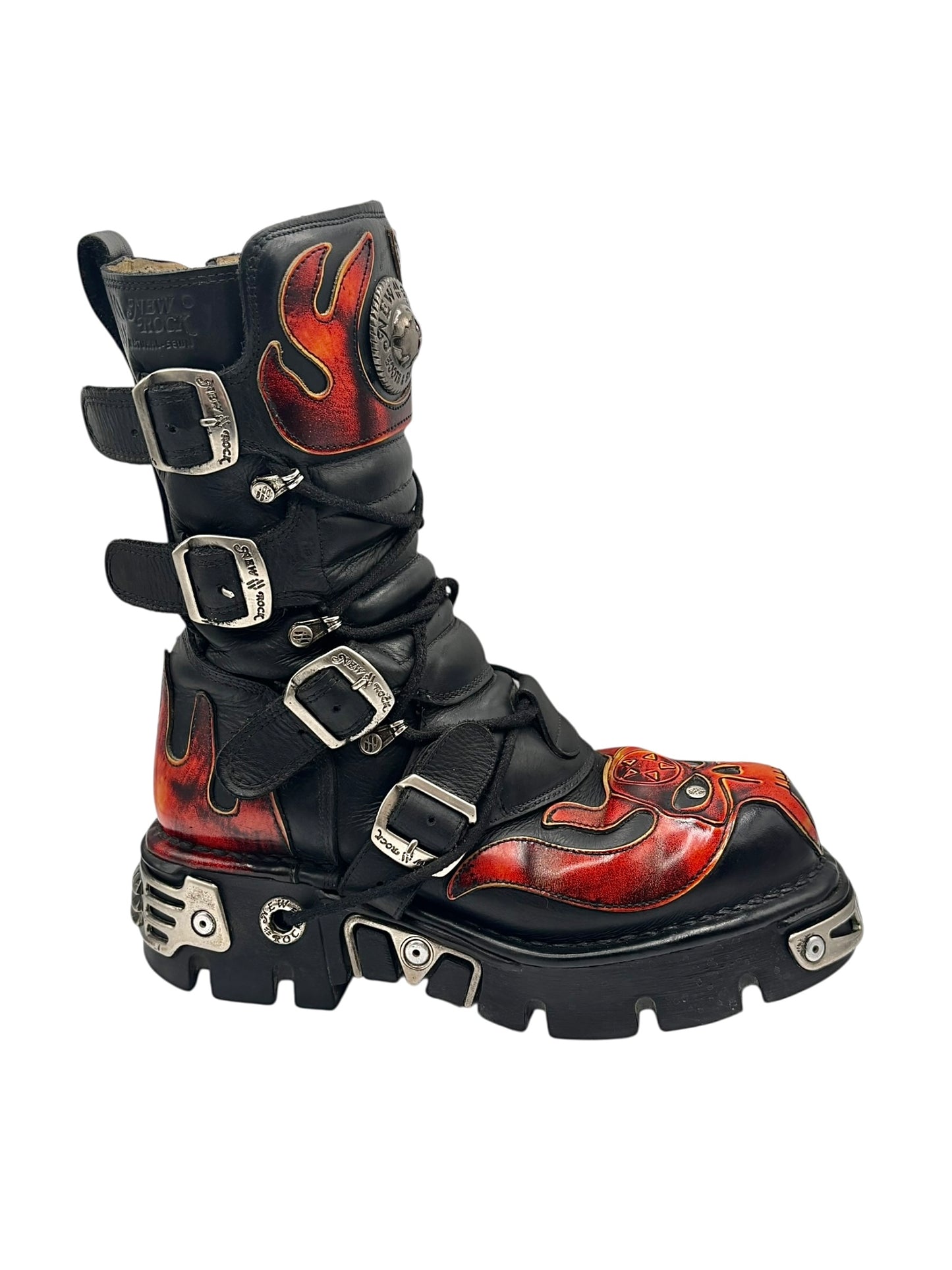 Vintage New Rock reactor flame boots size 38