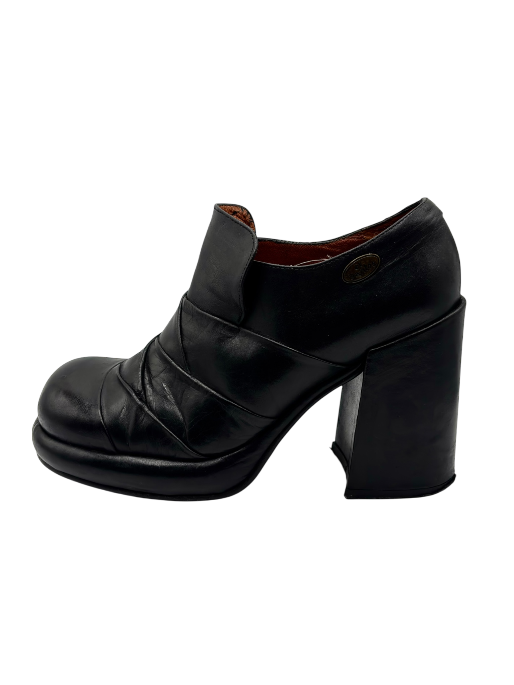 Vintage El Dantes block platform leather heels size 41