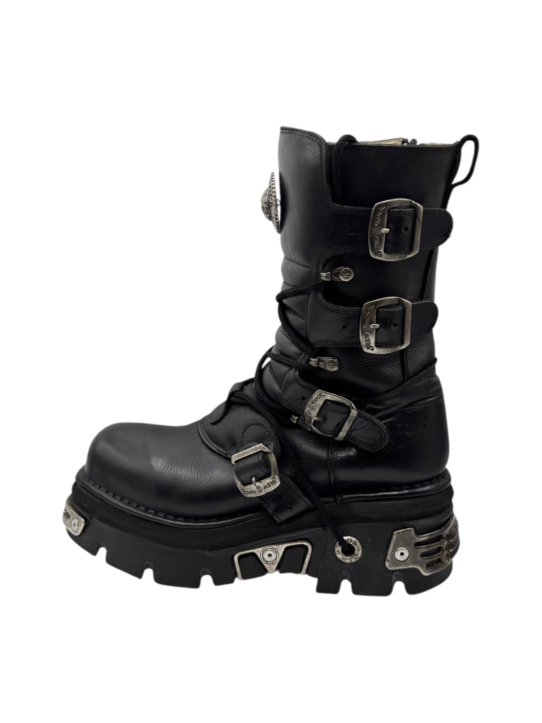 Vintage New Rock mid-calf reactor leather boots size 42