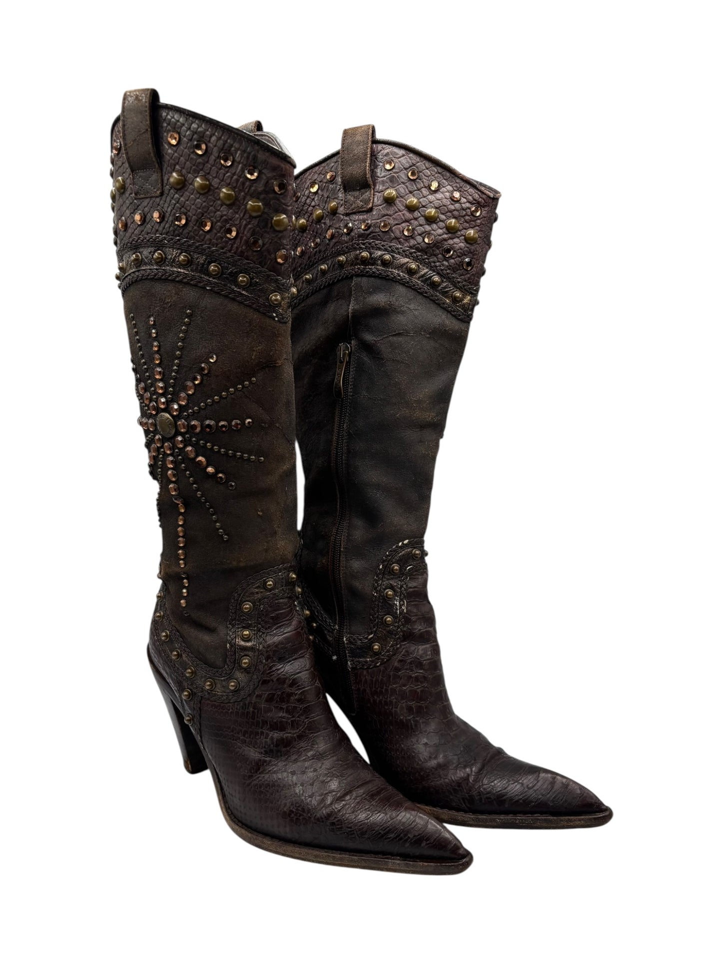 Vintage El Dantes brown knee high boots size 38