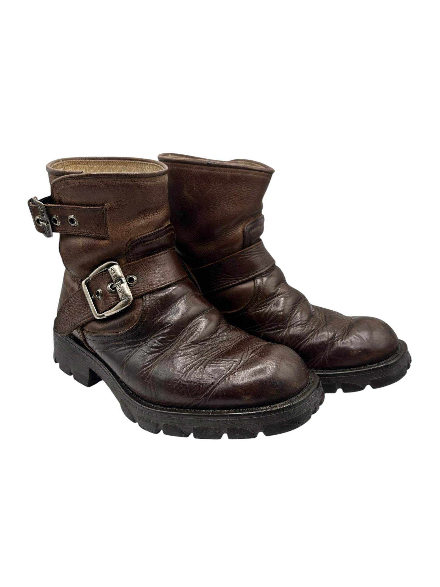 Vintage New Rock leather biker boots size 39