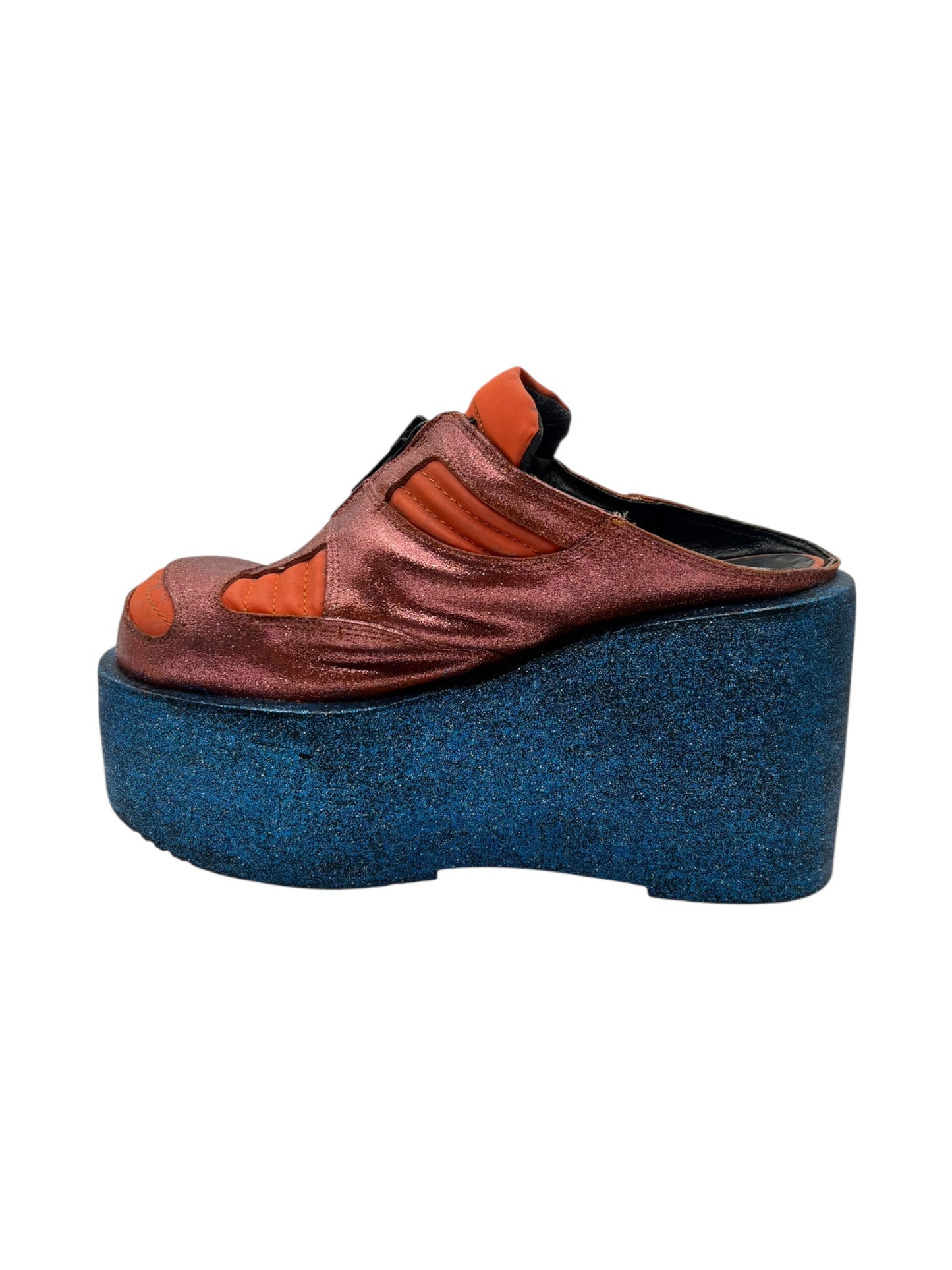 Vintage El Dantes orange platform clogs size 39