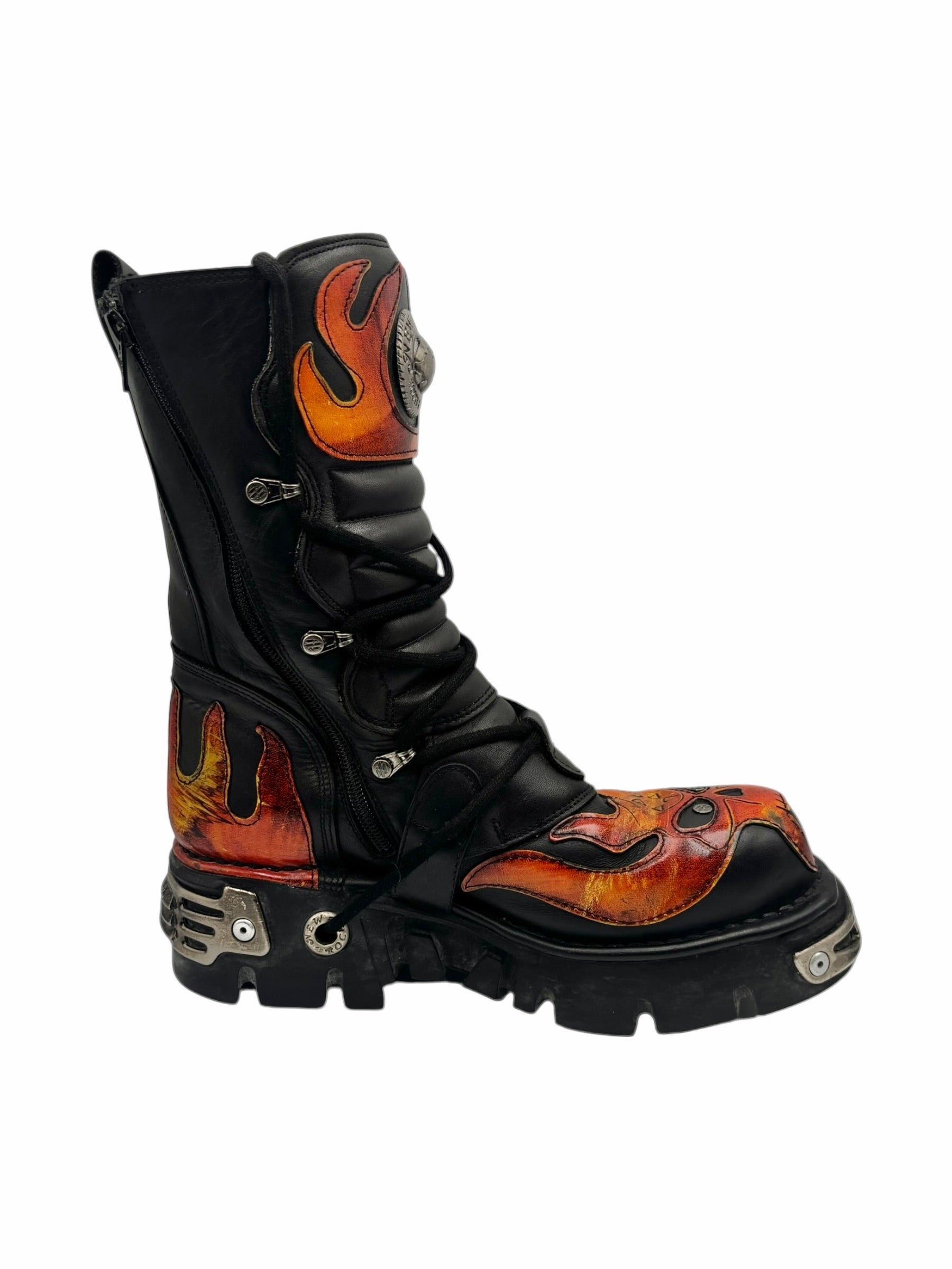 Vintage New Rock mid-calf flame reactor boots size 42