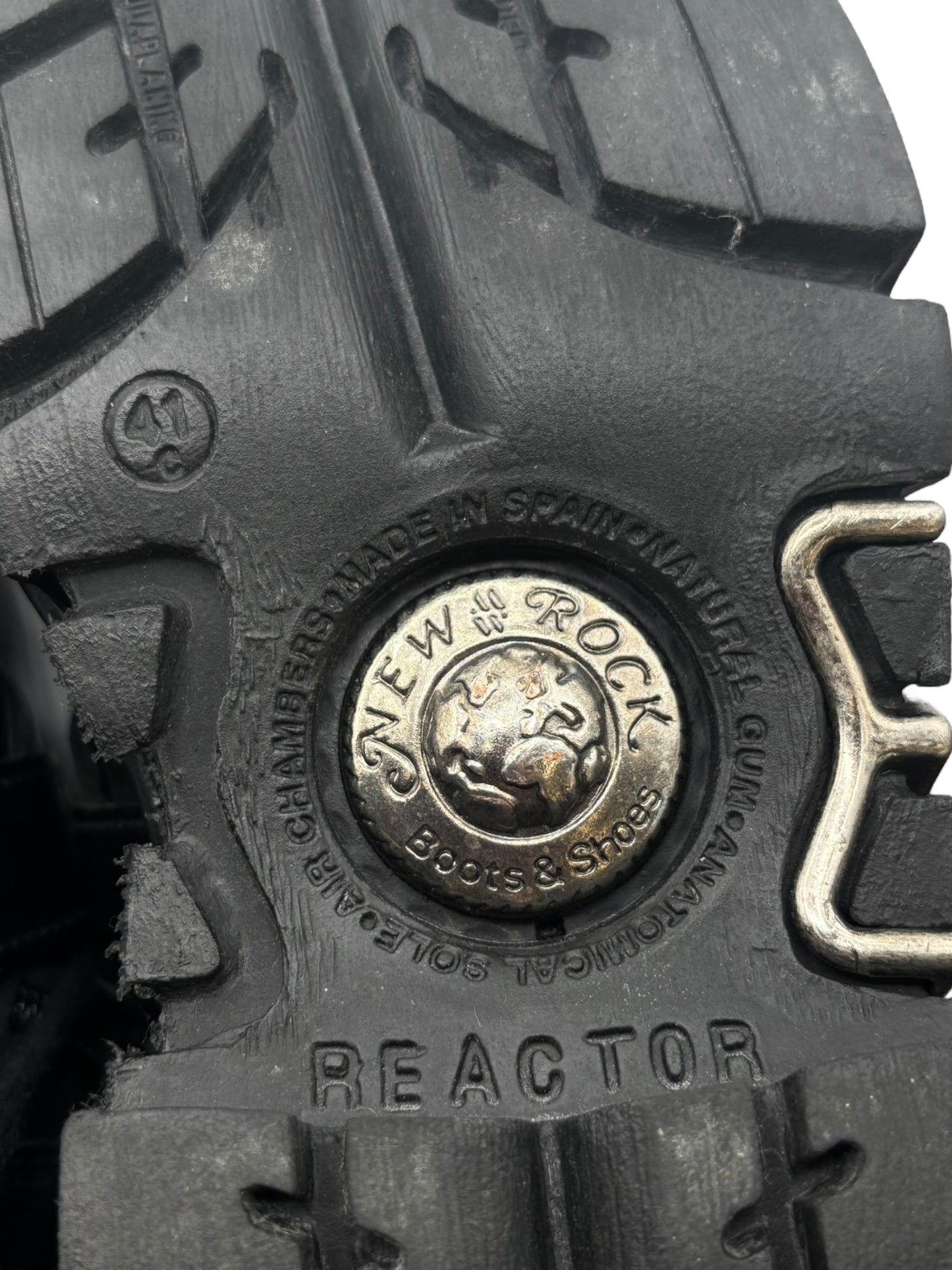 Vintage New Rock knee high leather cross boots size 41