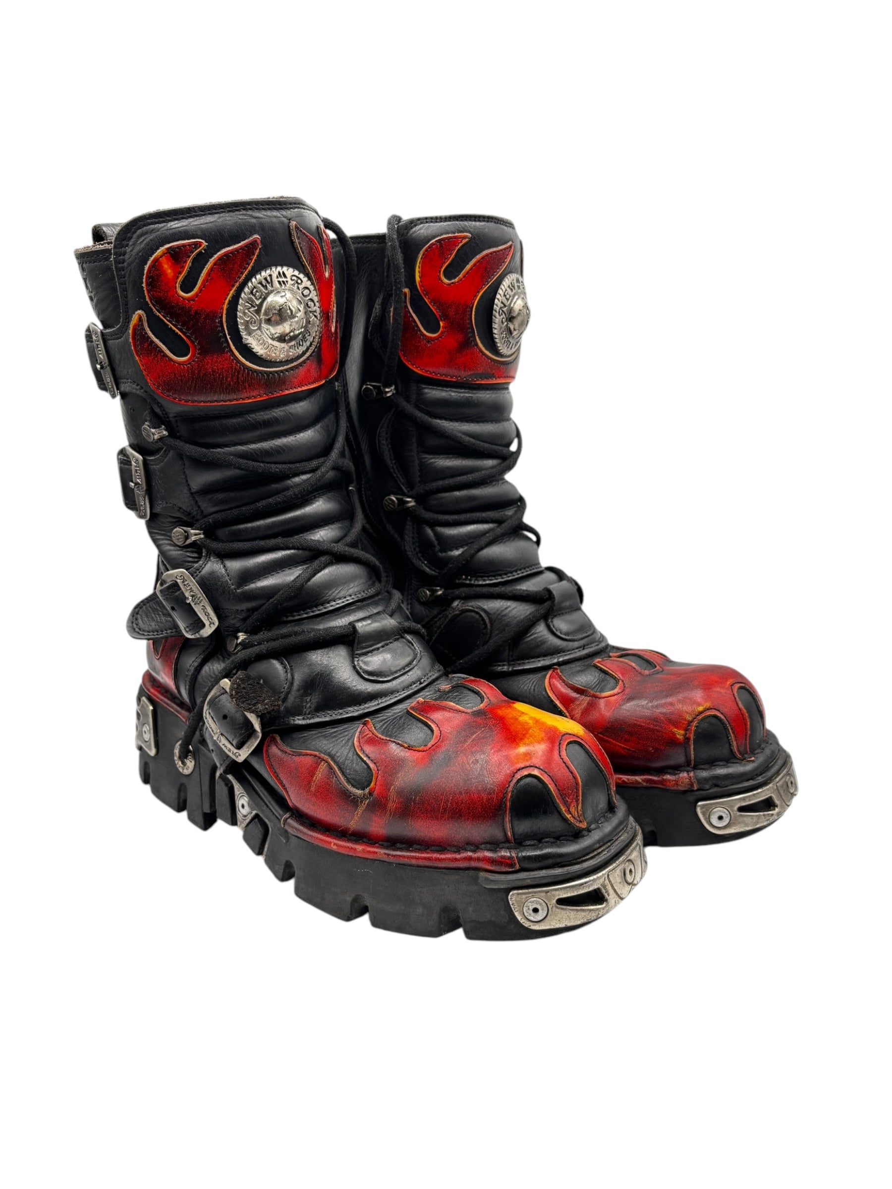 Vintage New Rock flame reactor boots size 43