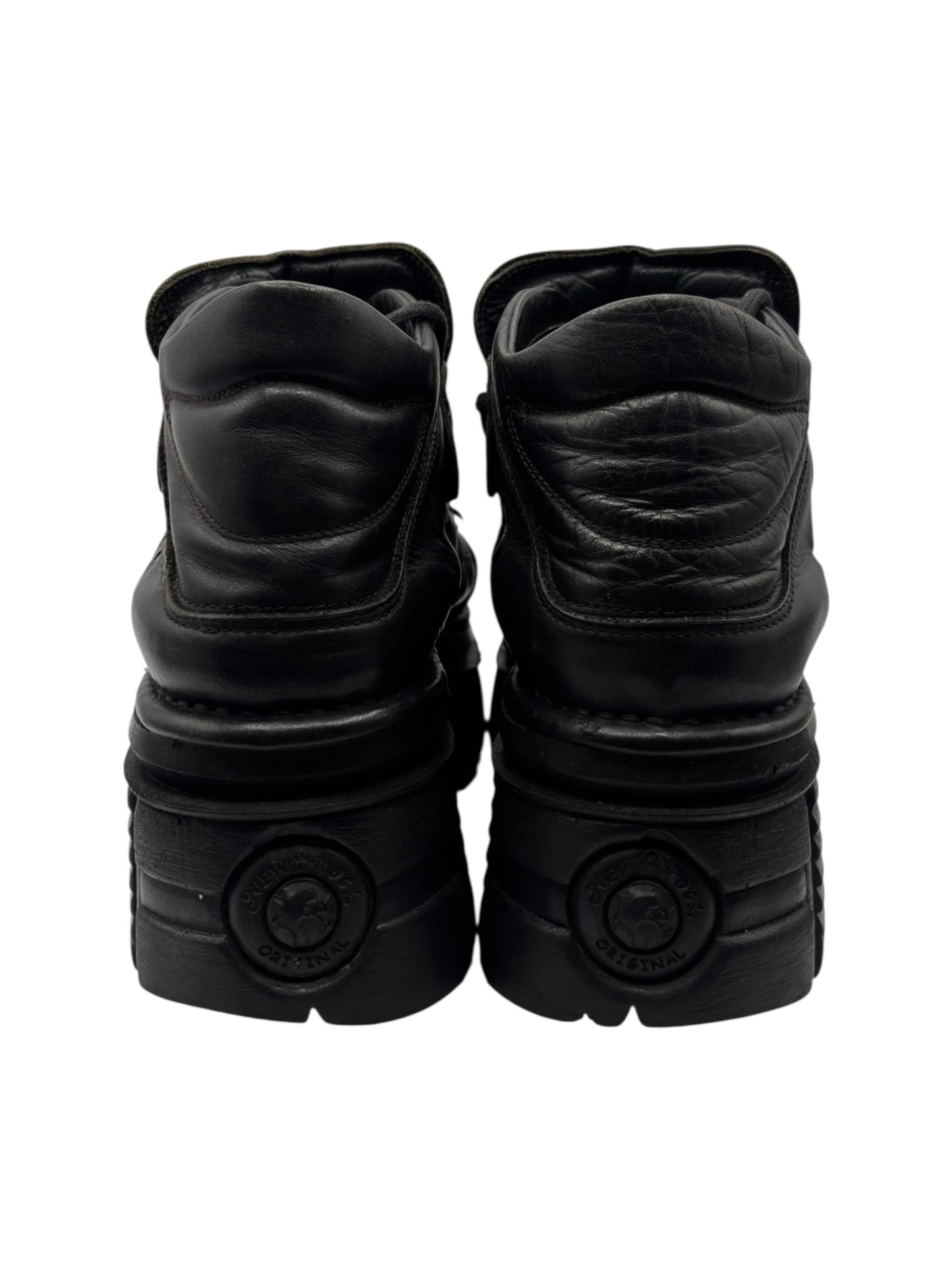 Vintage New Rock M106 black platform boots