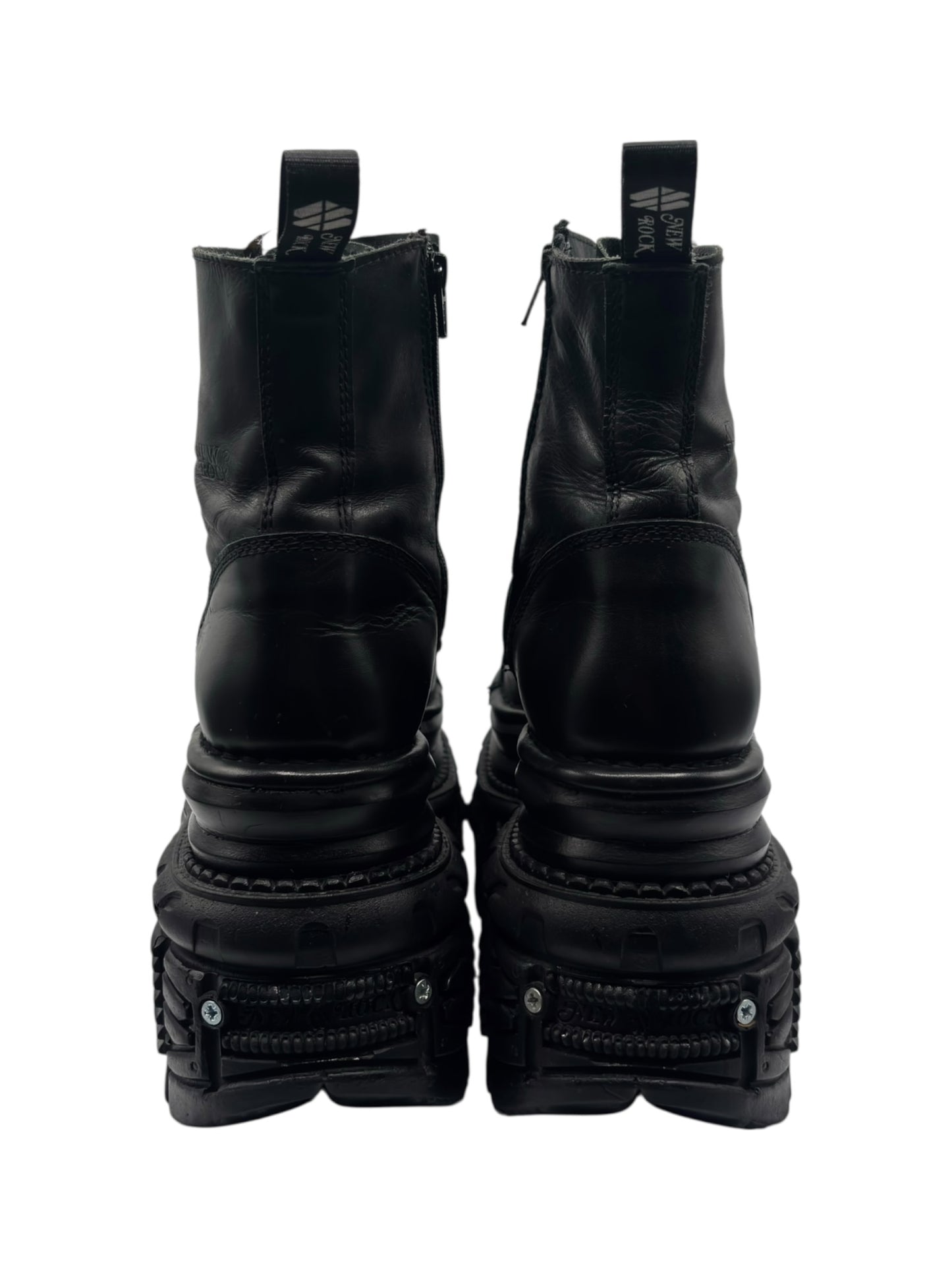 New Rock mega platform techno leather boots