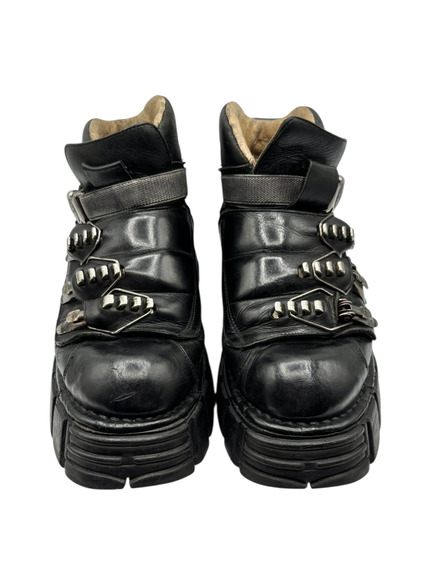Vintage New Rock triple clasp platform boots size 40