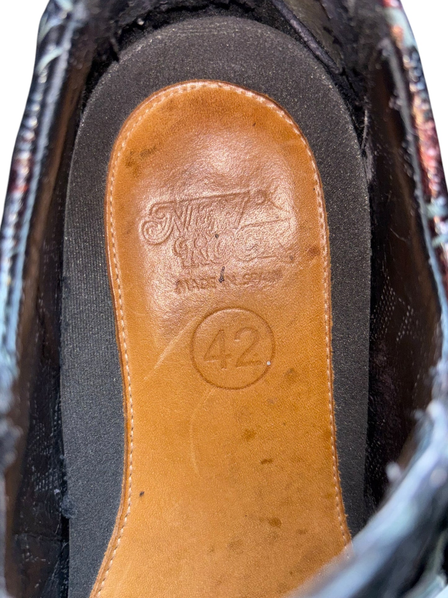 Vintage New Rock patterned leather cowboy boots. size 42