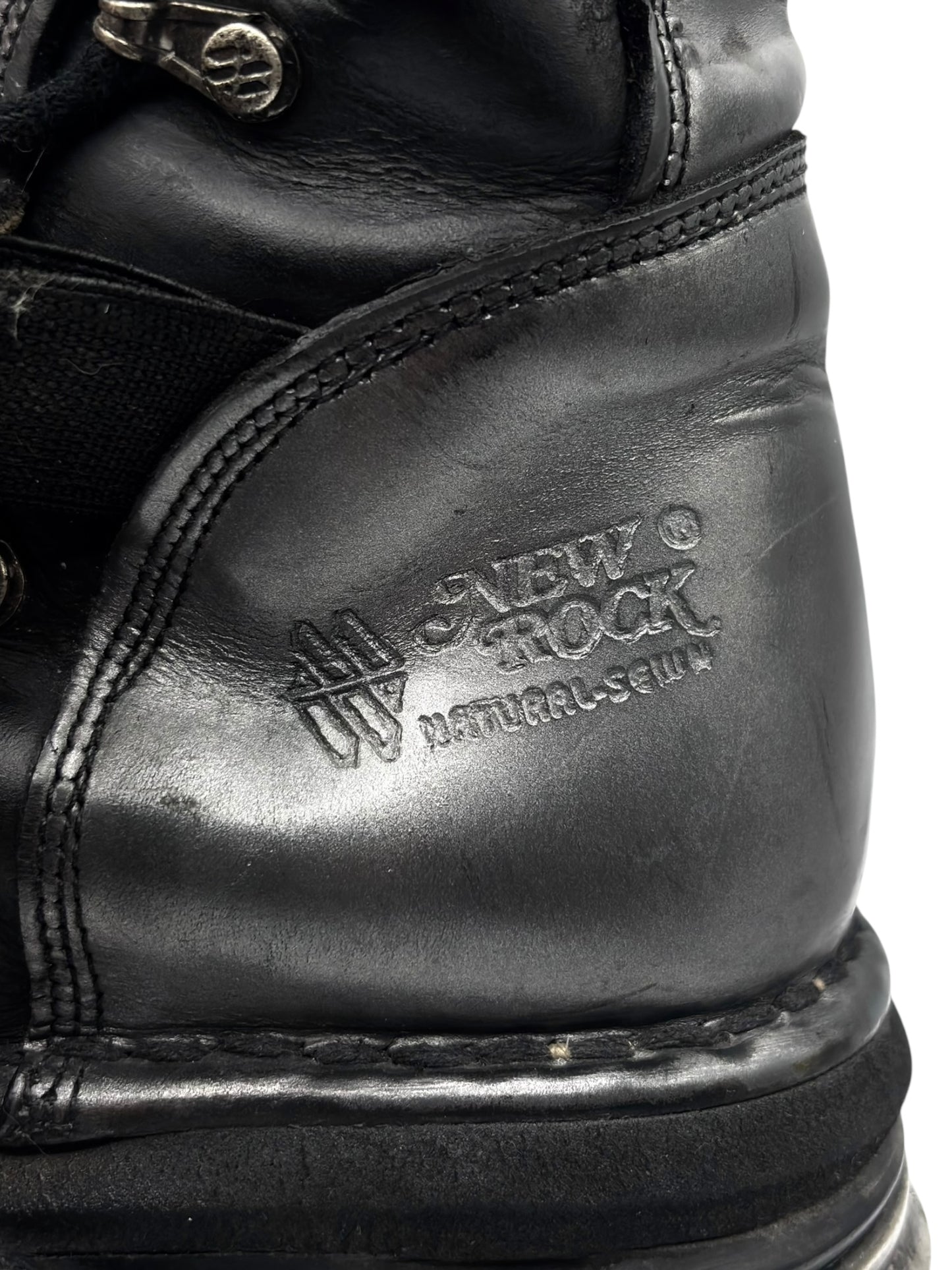 Vintage New Rock grey mid-calf leather reactor boots size 42