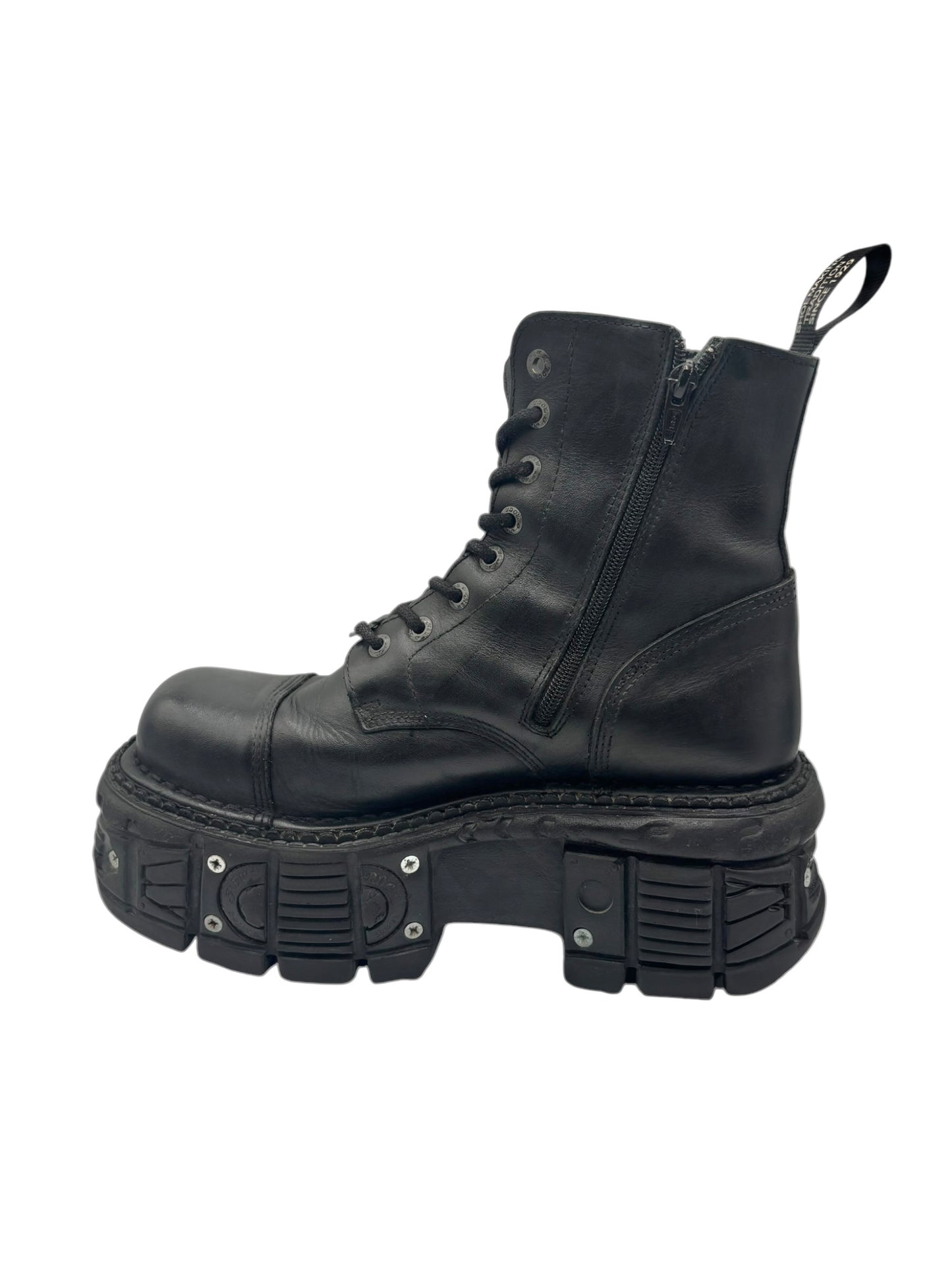 Vintage New Rock techno leather platform boots size 42