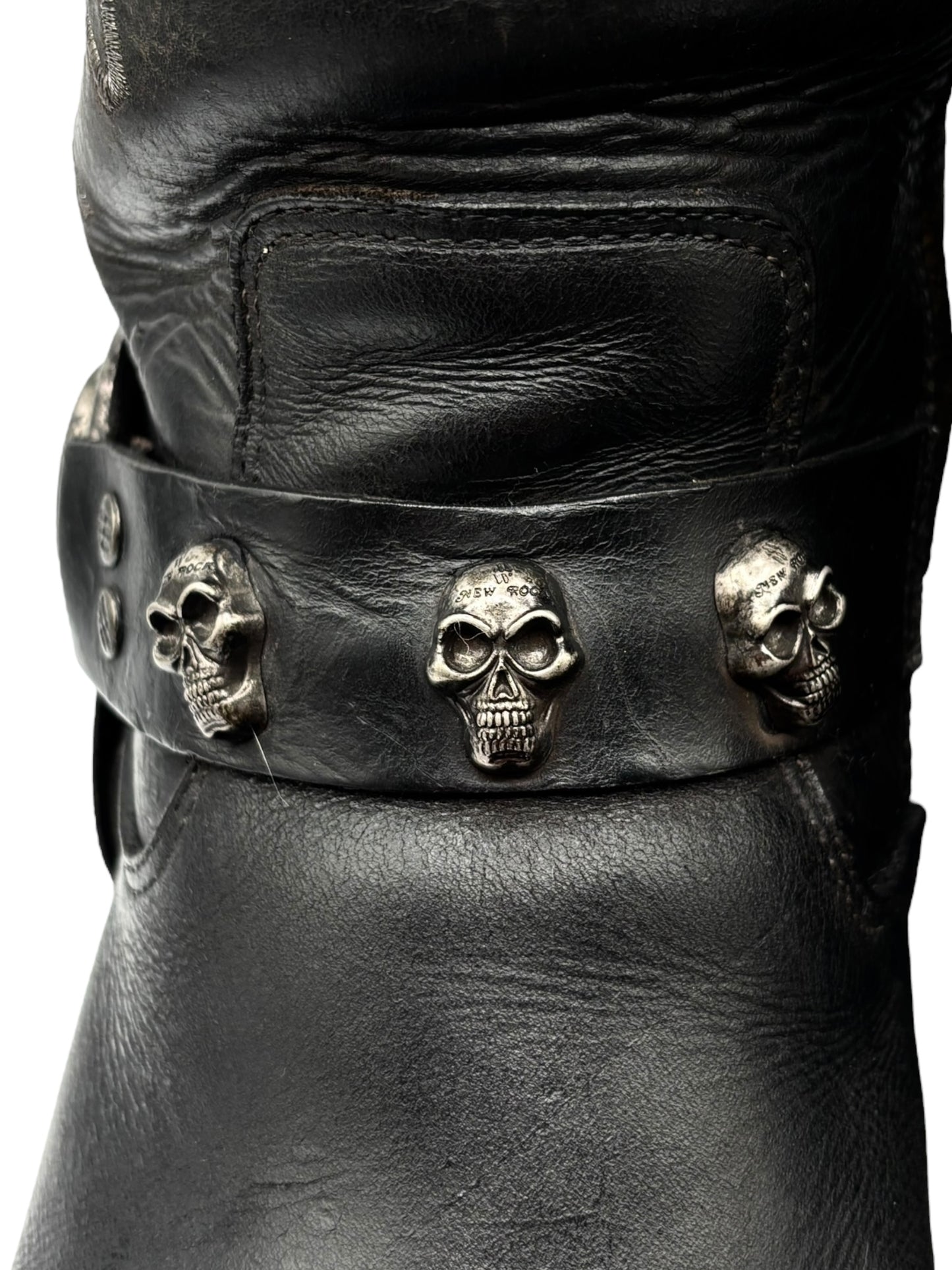 Vintage New Rock leather biker boots size 44