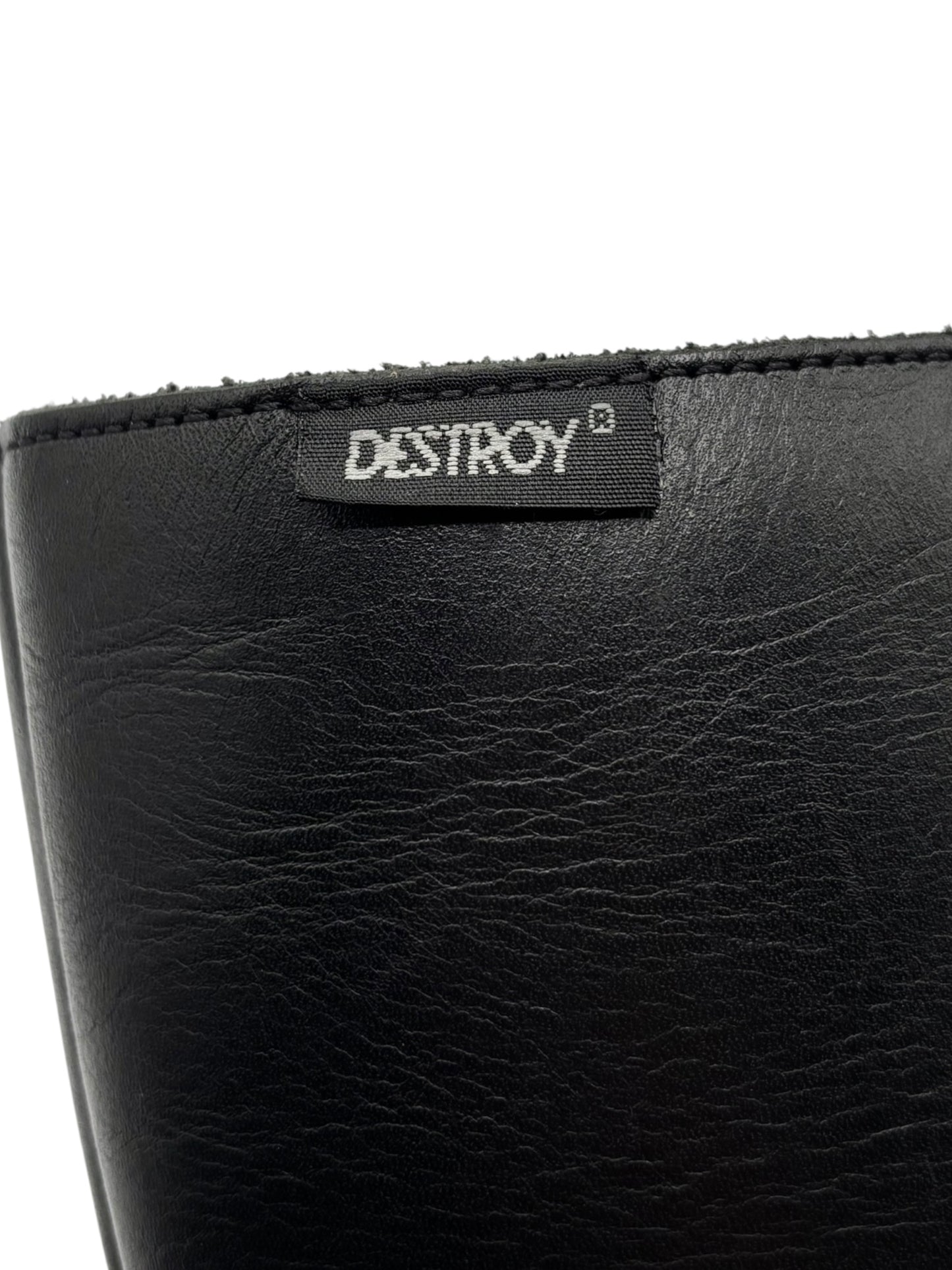 Beautiful vintage 90s Destroy knee high black block platform boots size 38