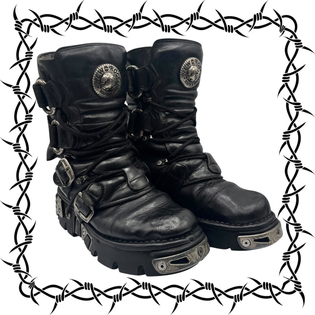 Rare vintage New Rock reactor leather boots size 36