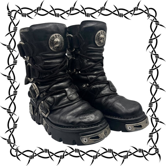 Rare vintage New Rock reactor leather boots size 36