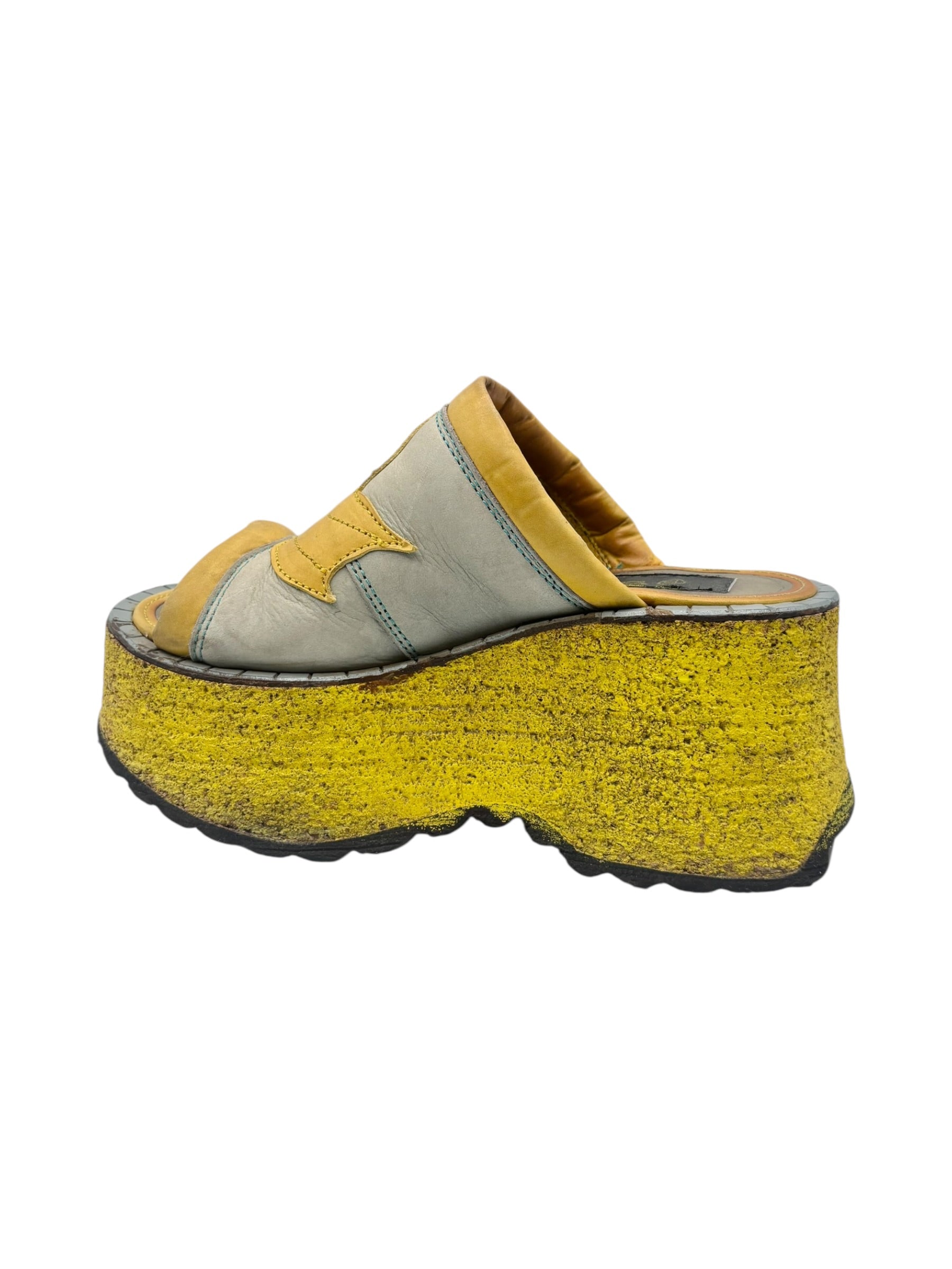 Vintage Swear London yellow platform sandals size 37