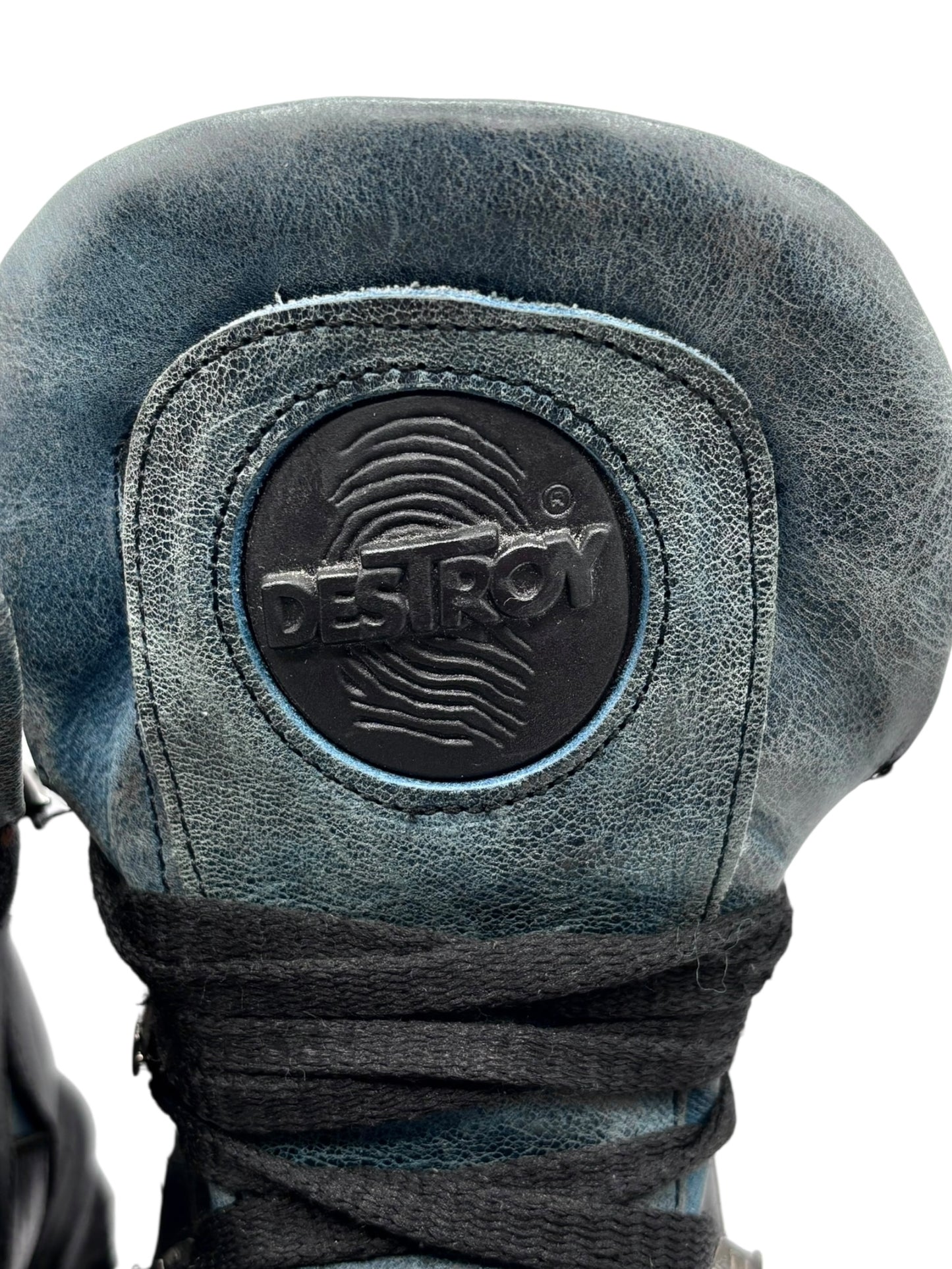 Vintage Destroy blue platform boots size 38