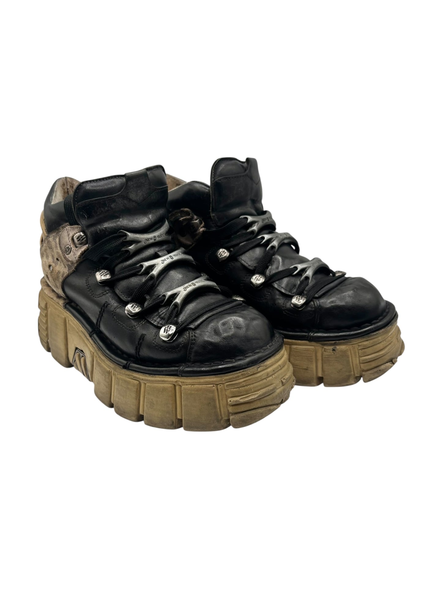 New Rock M-106 black/mustard platform boots size 38