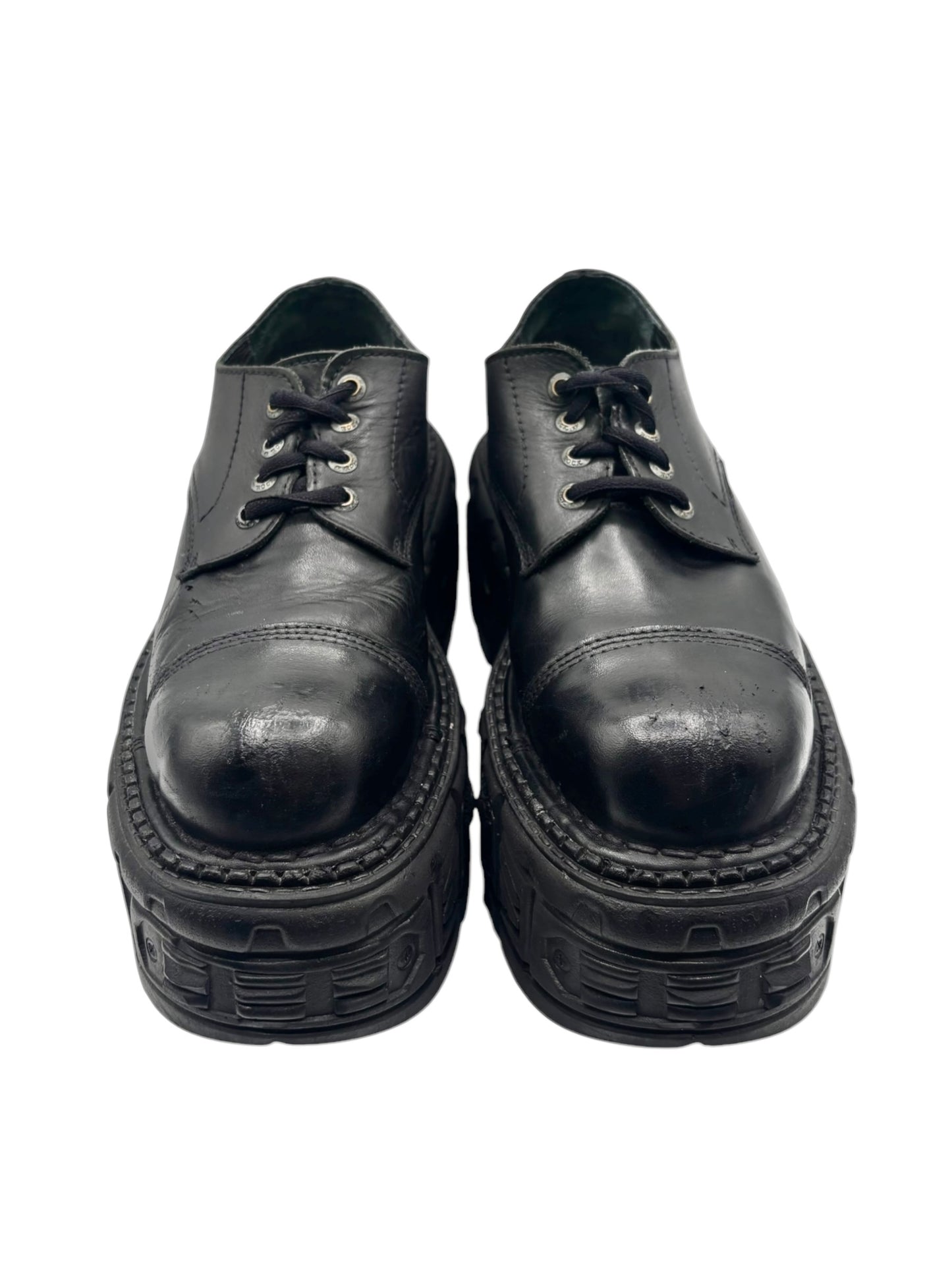 Vintage New Rock techno leather platform boots size 43