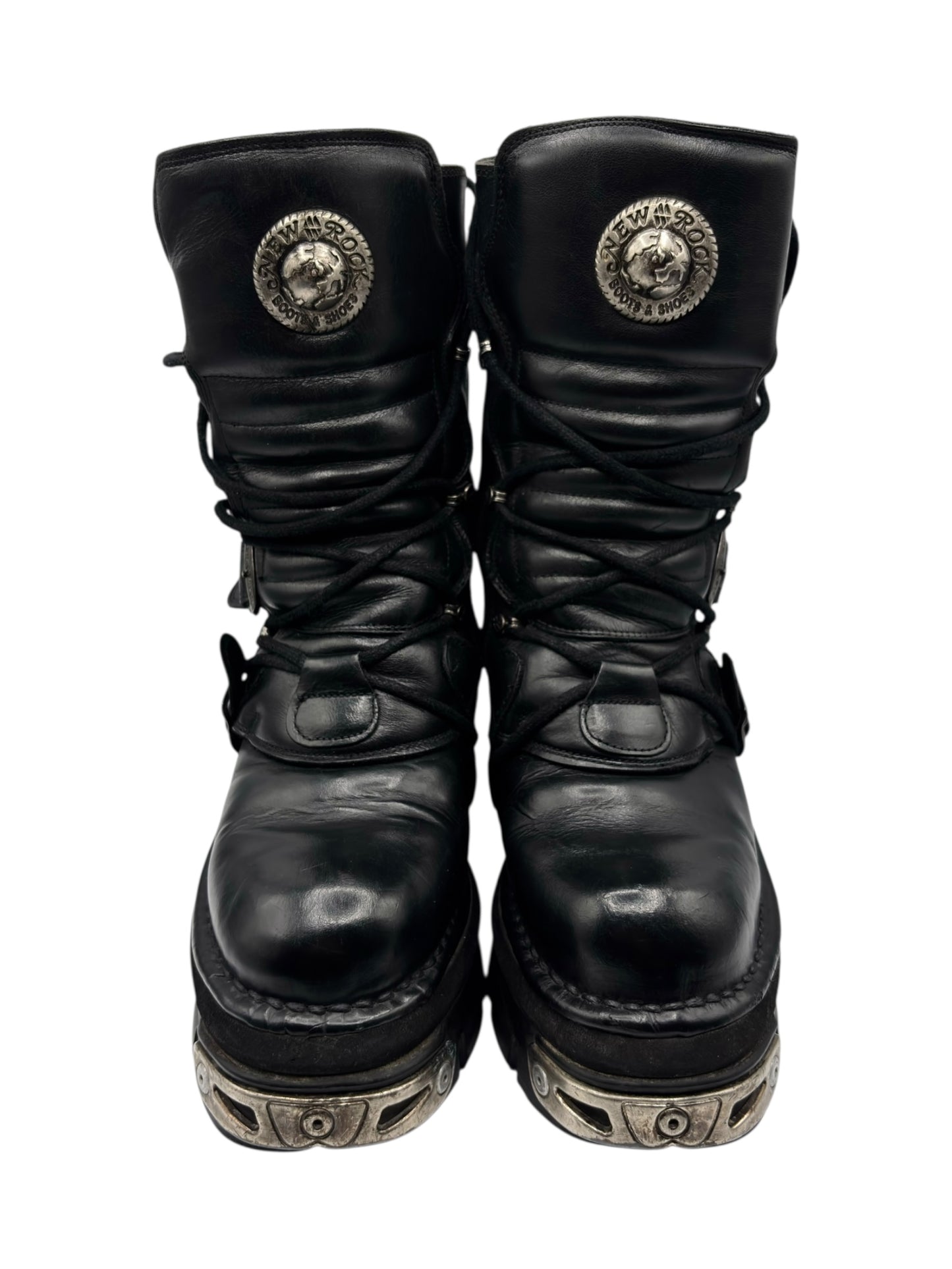 Vintage New Rock mid-calf leather reactor boots size 38