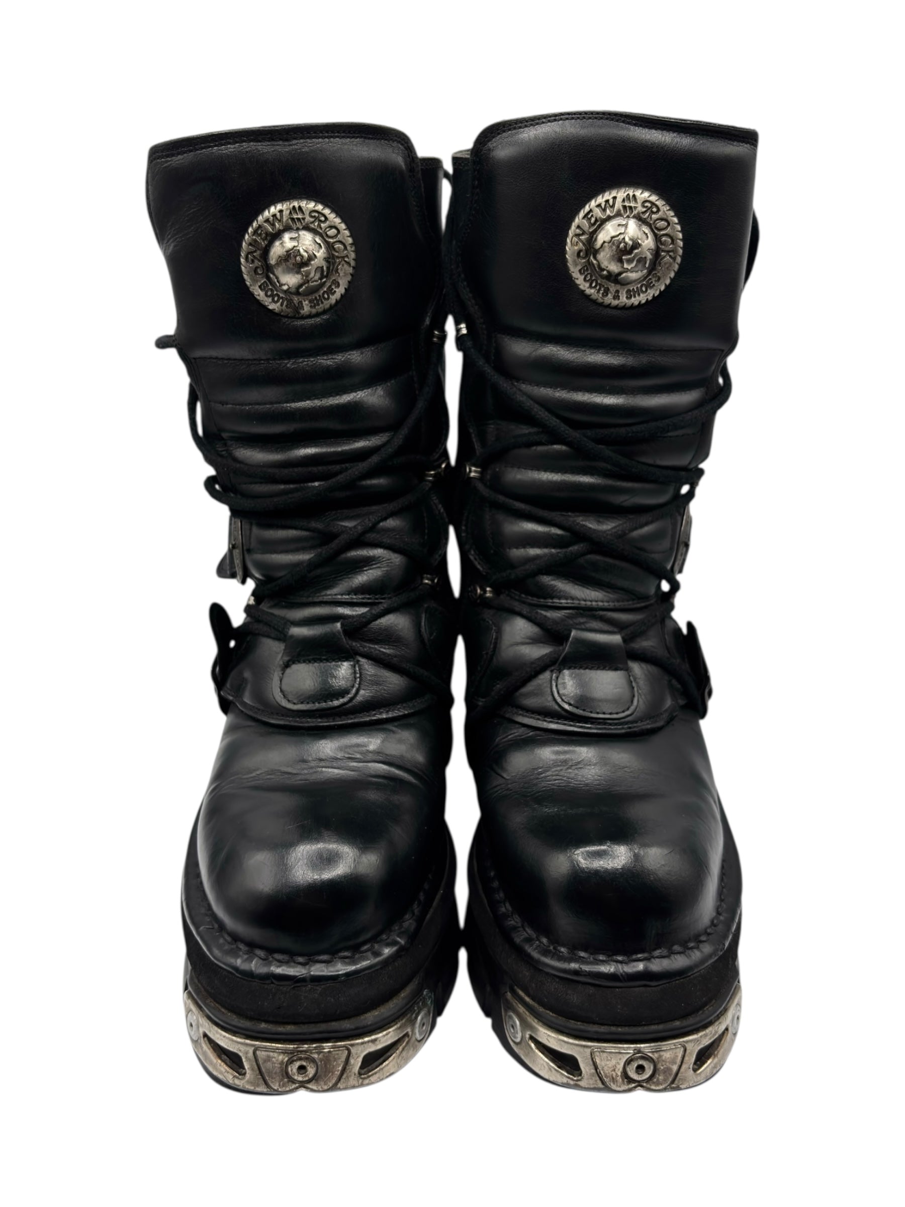 Vintage New Rock mid-calf leather reactor boots size 38