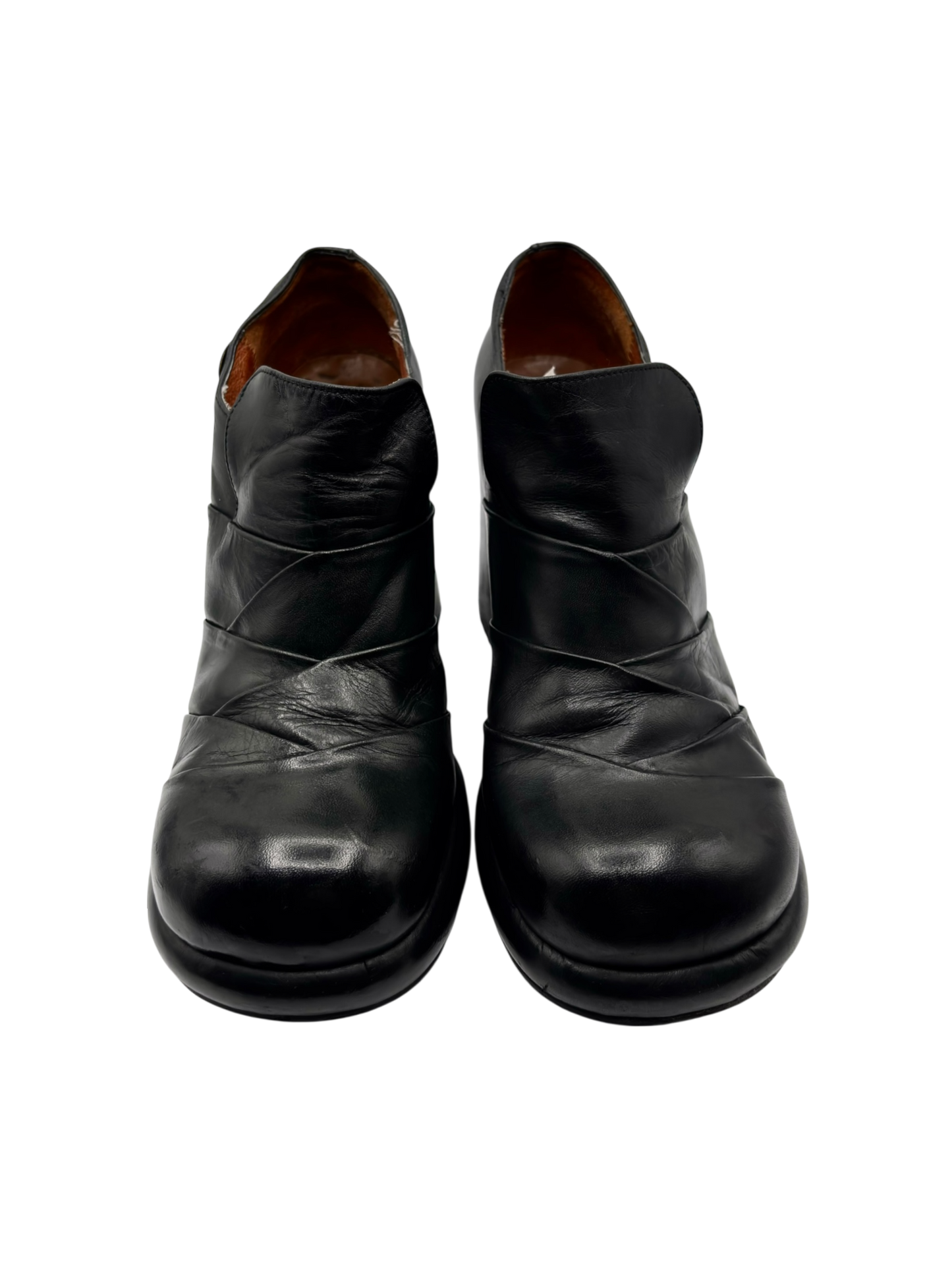 Vintage El Dantes block platform leather heels size 41