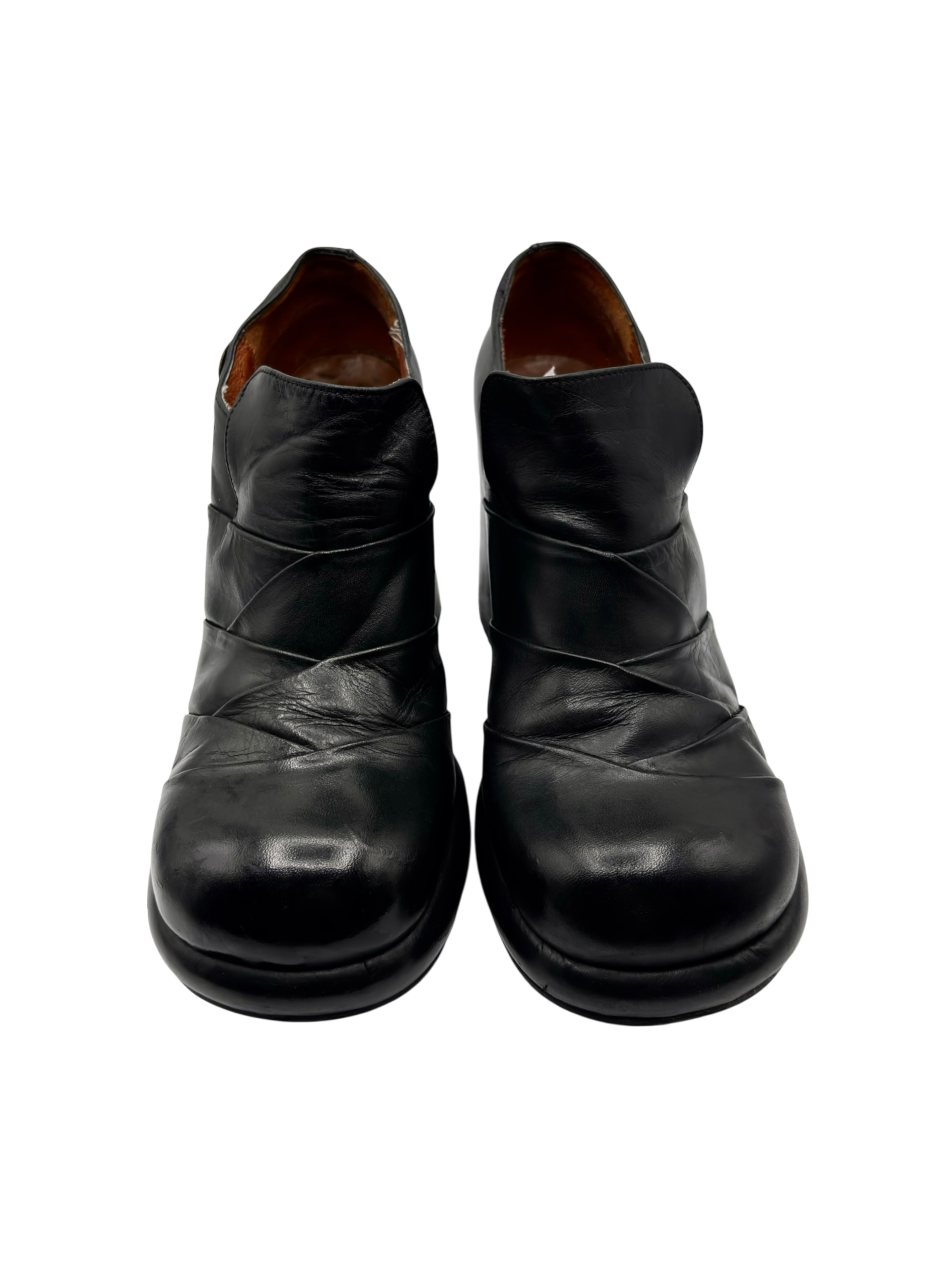 Vintage El Dantes block platform leather heels size 41