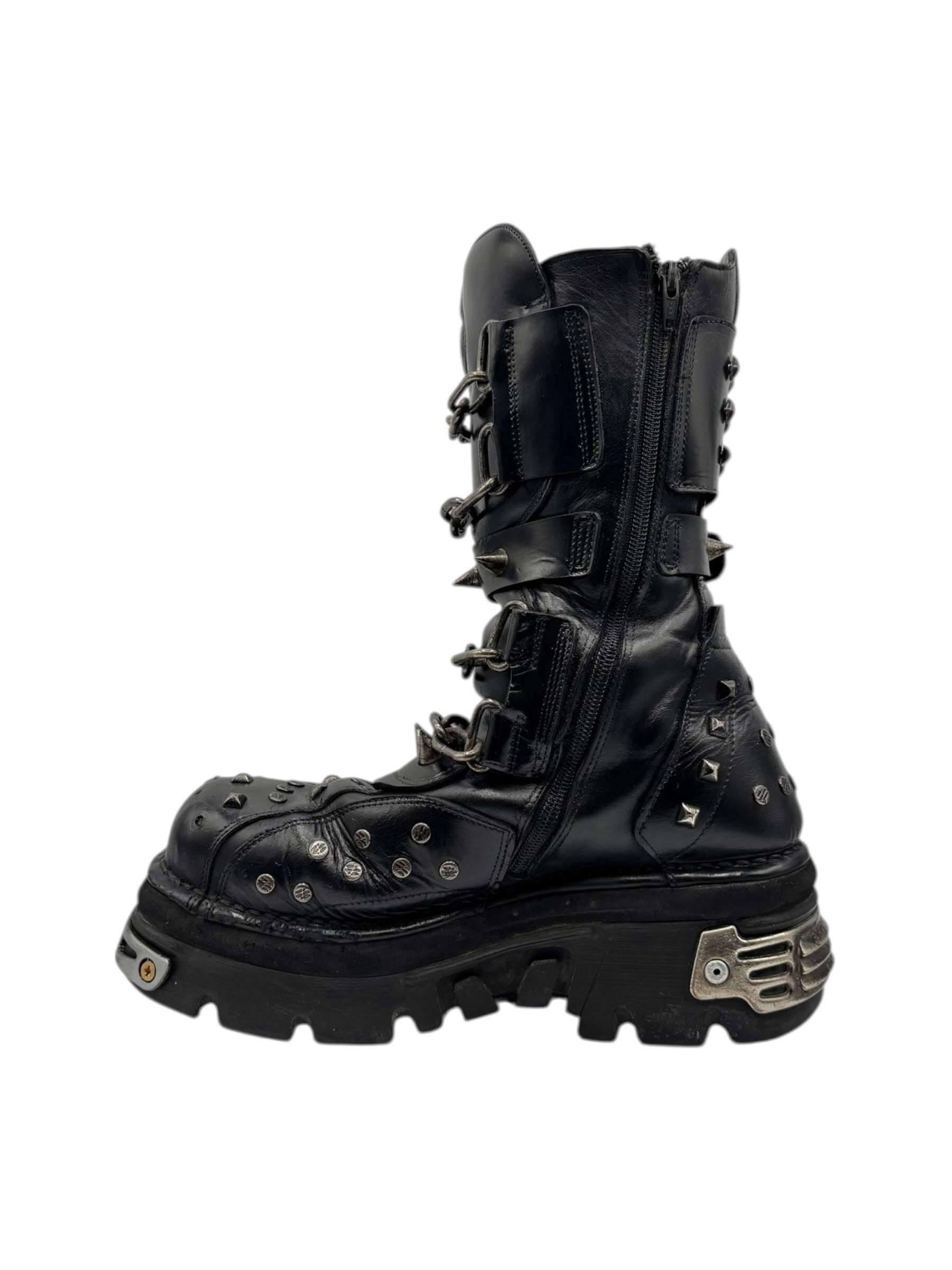 Vintage New Rock studded chain reactor boots size 43
