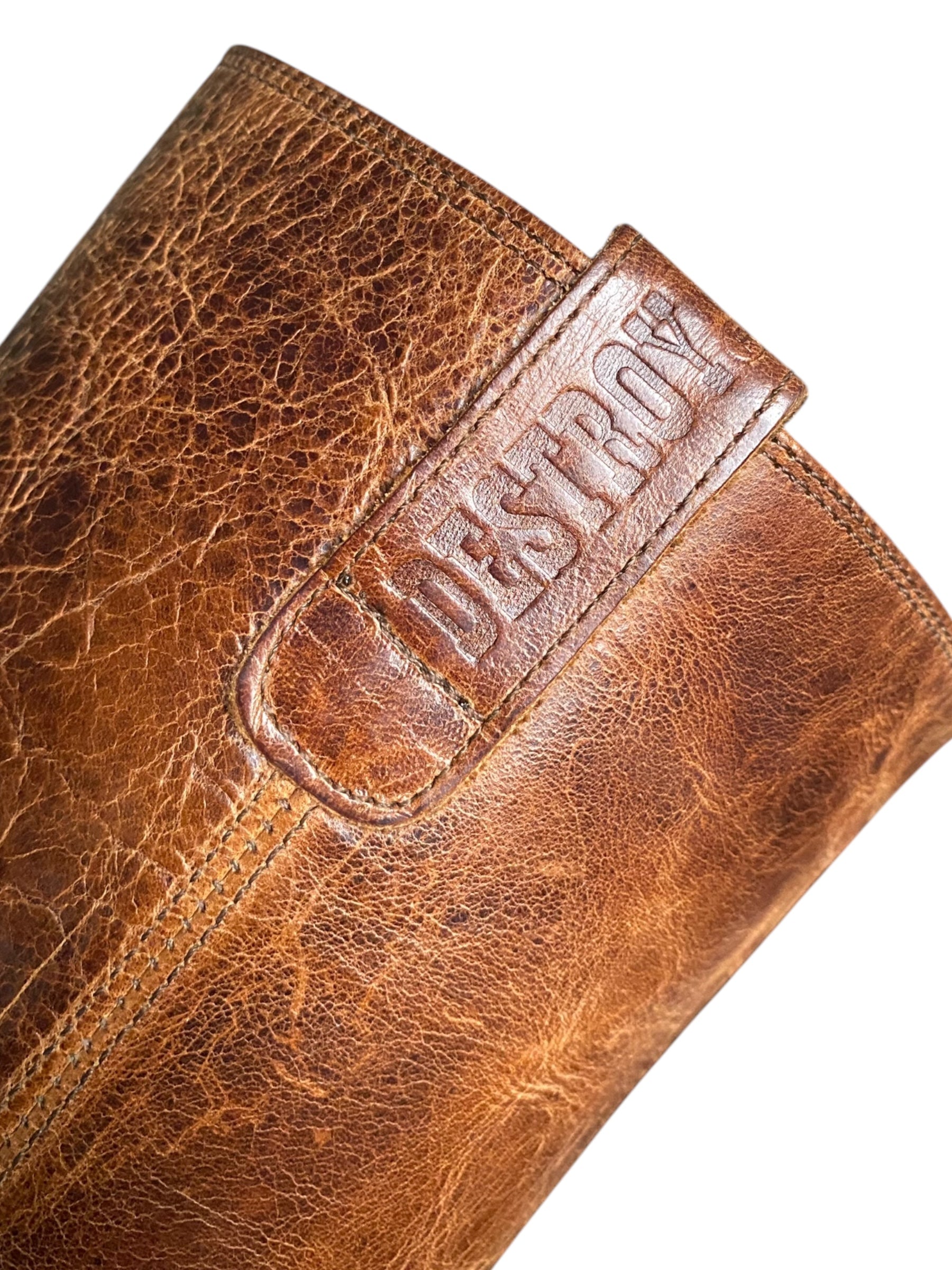 Vintage Destroy block platform leather boots size 36