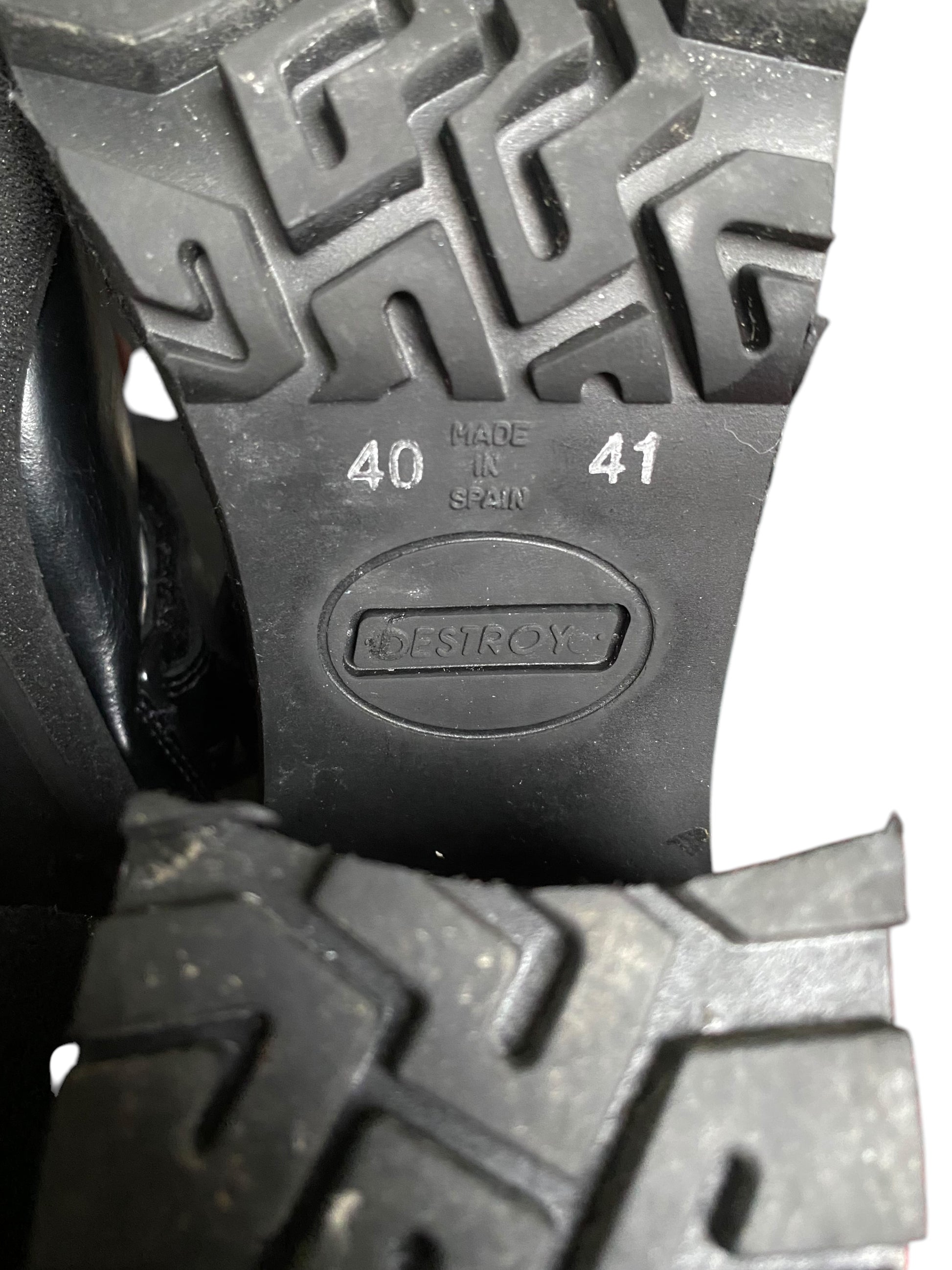 Vintage Destroy black and white leather loafers size 40