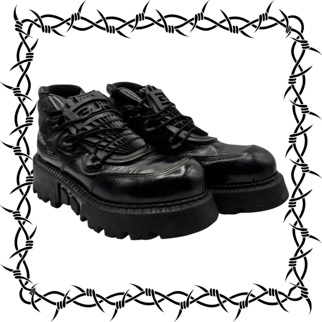 Vintage Gordon Jack lace-up leather platform boots size 39