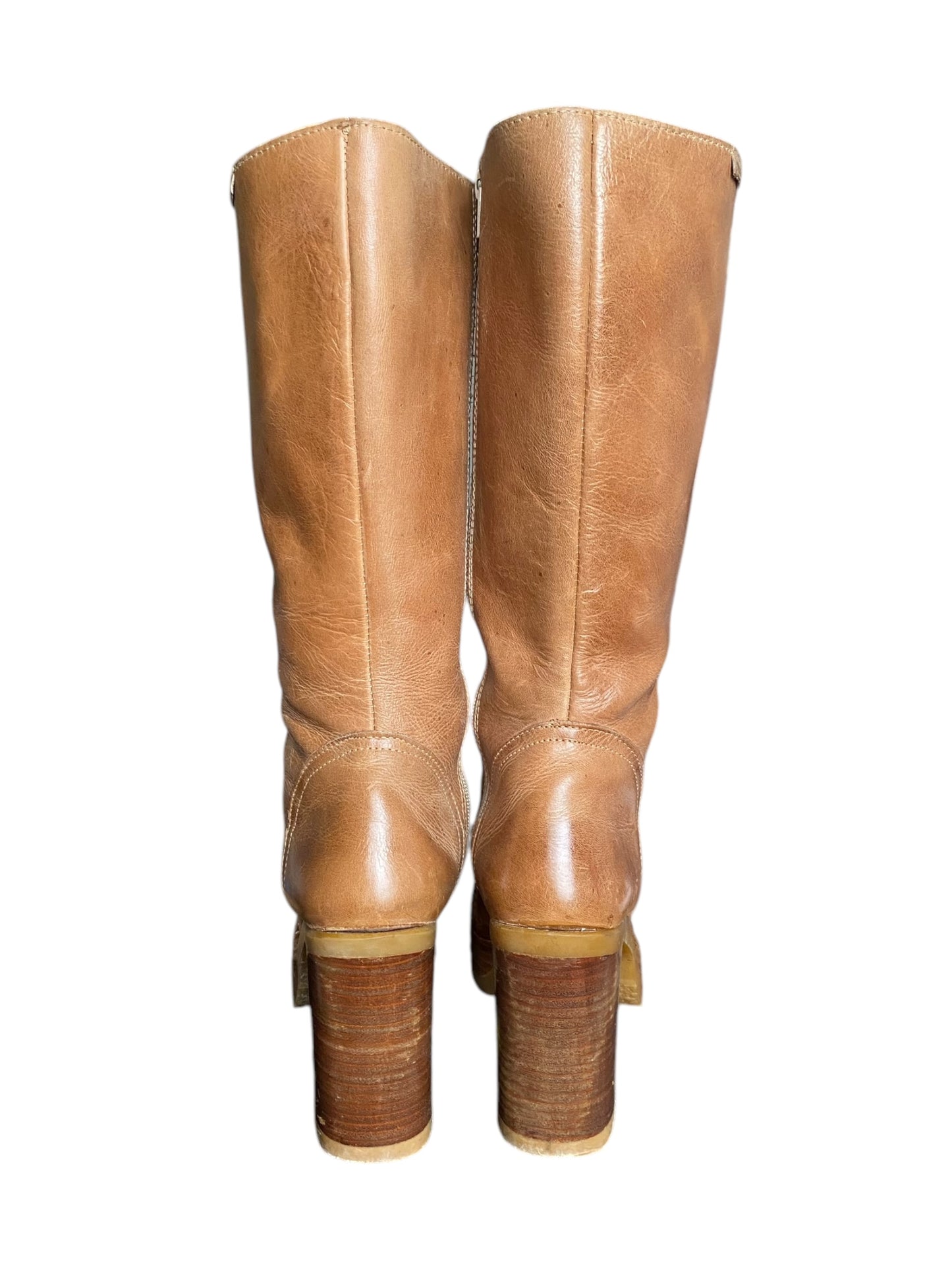 Vintage Destroy block platform leather boots size 41