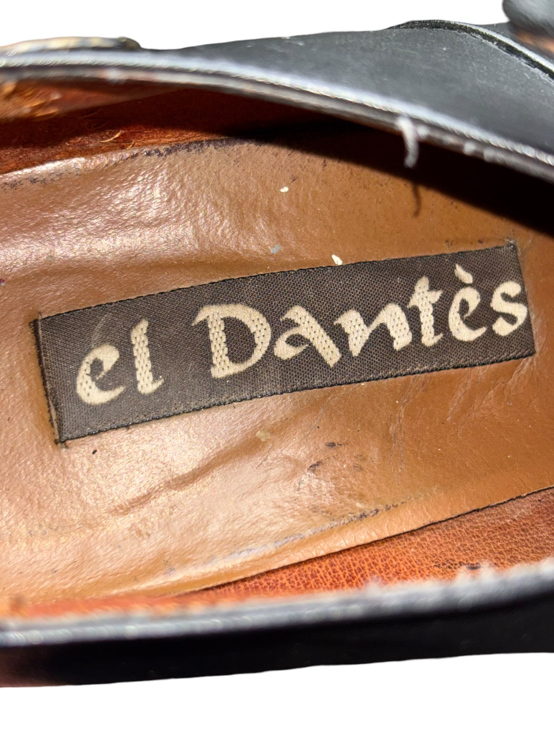 Vintage El Dantes block platform leather heels size 41