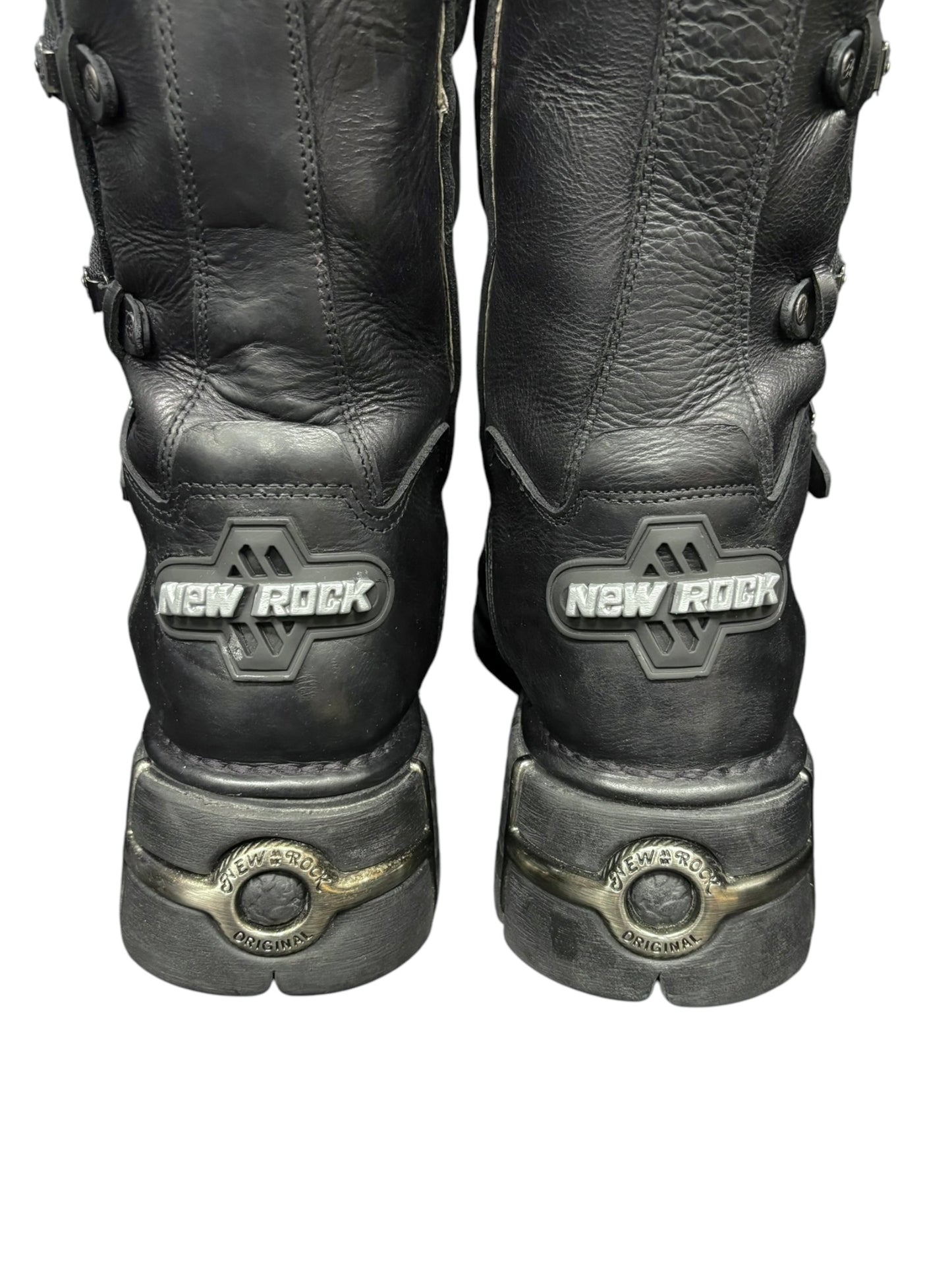 Vintage New Rock lace up leather boots size 44