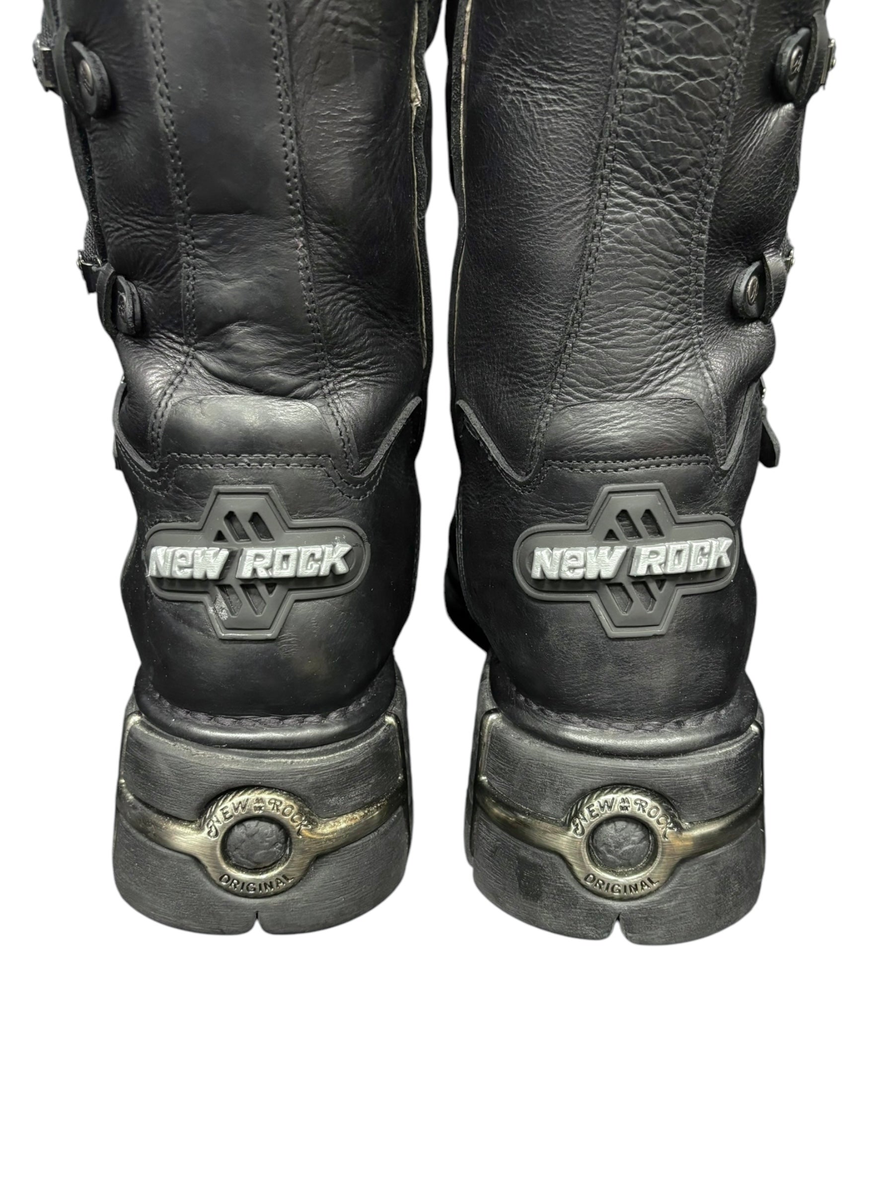 Vintage New Rock lace up leather boots size 44