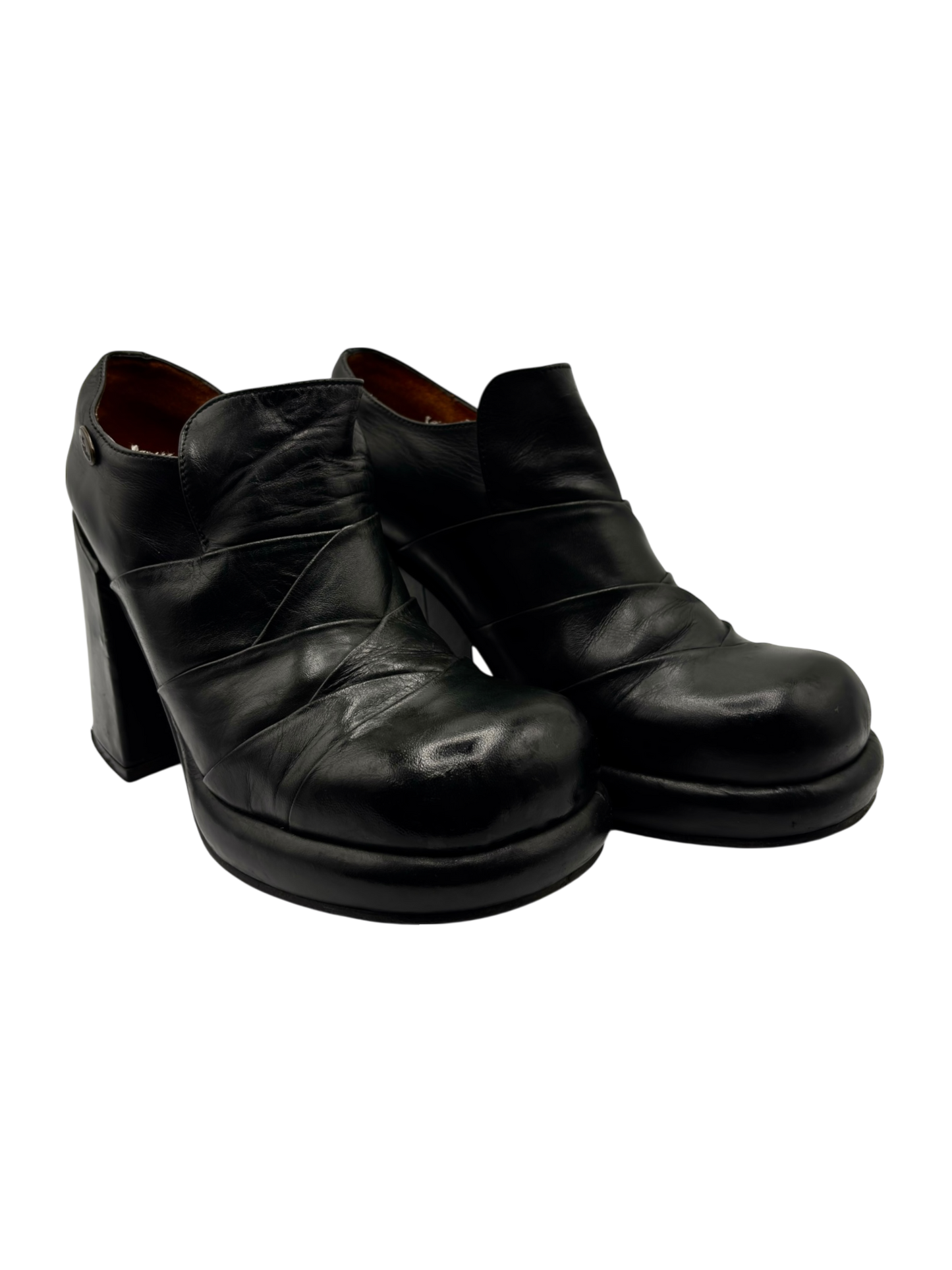 Vintage El Dantes block platform leather heels size 41