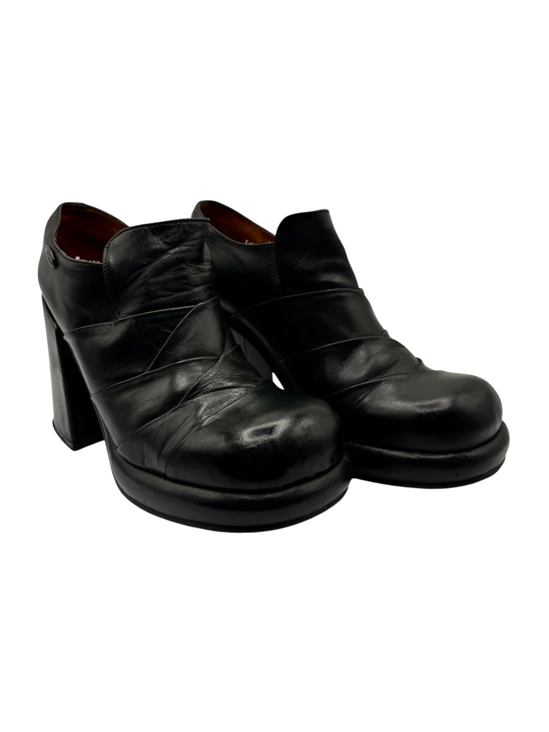 Vintage El Dantes block platform leather heels size 41