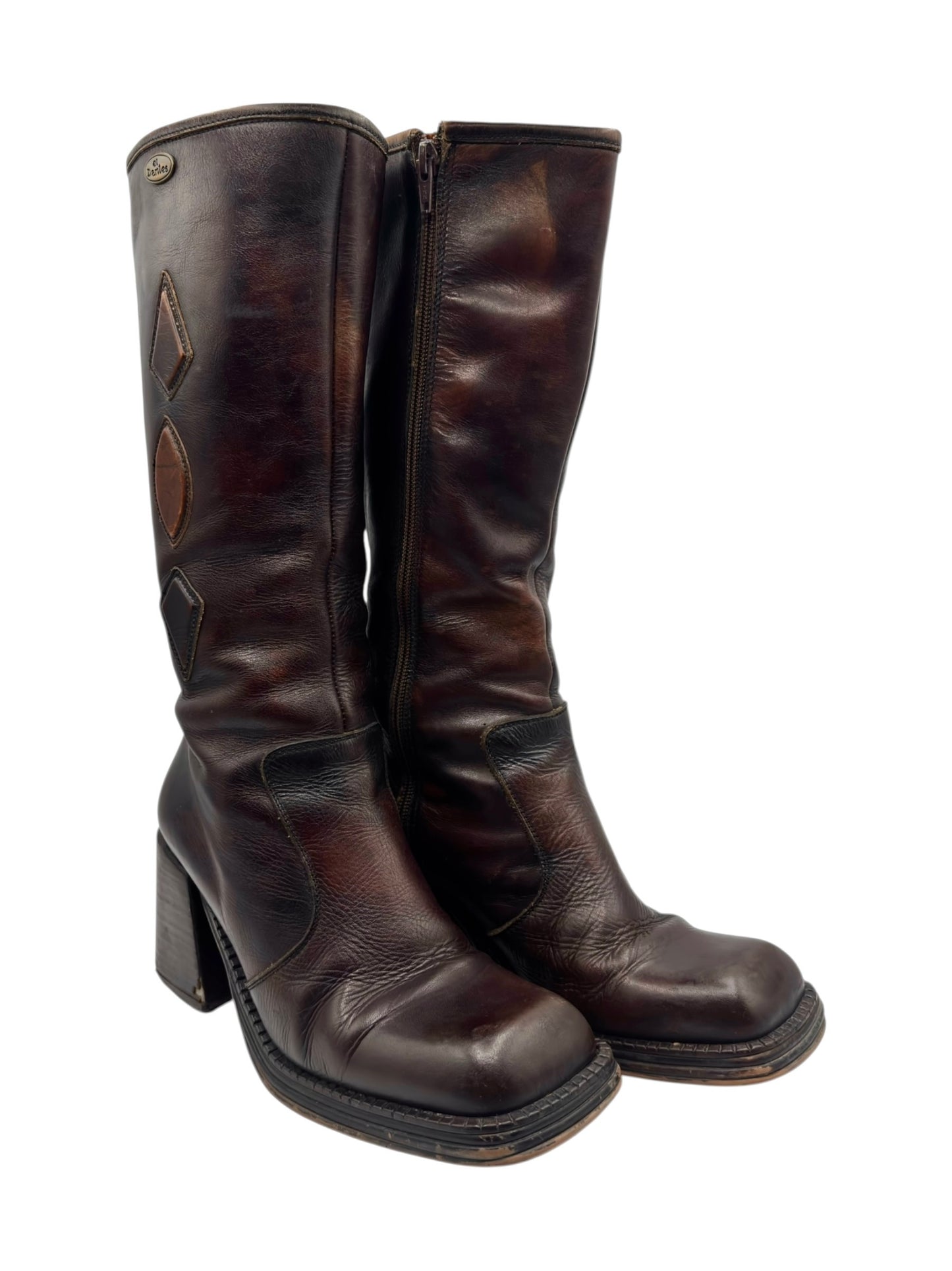 Beautiful vintage El Dantes brown leather boots size 38