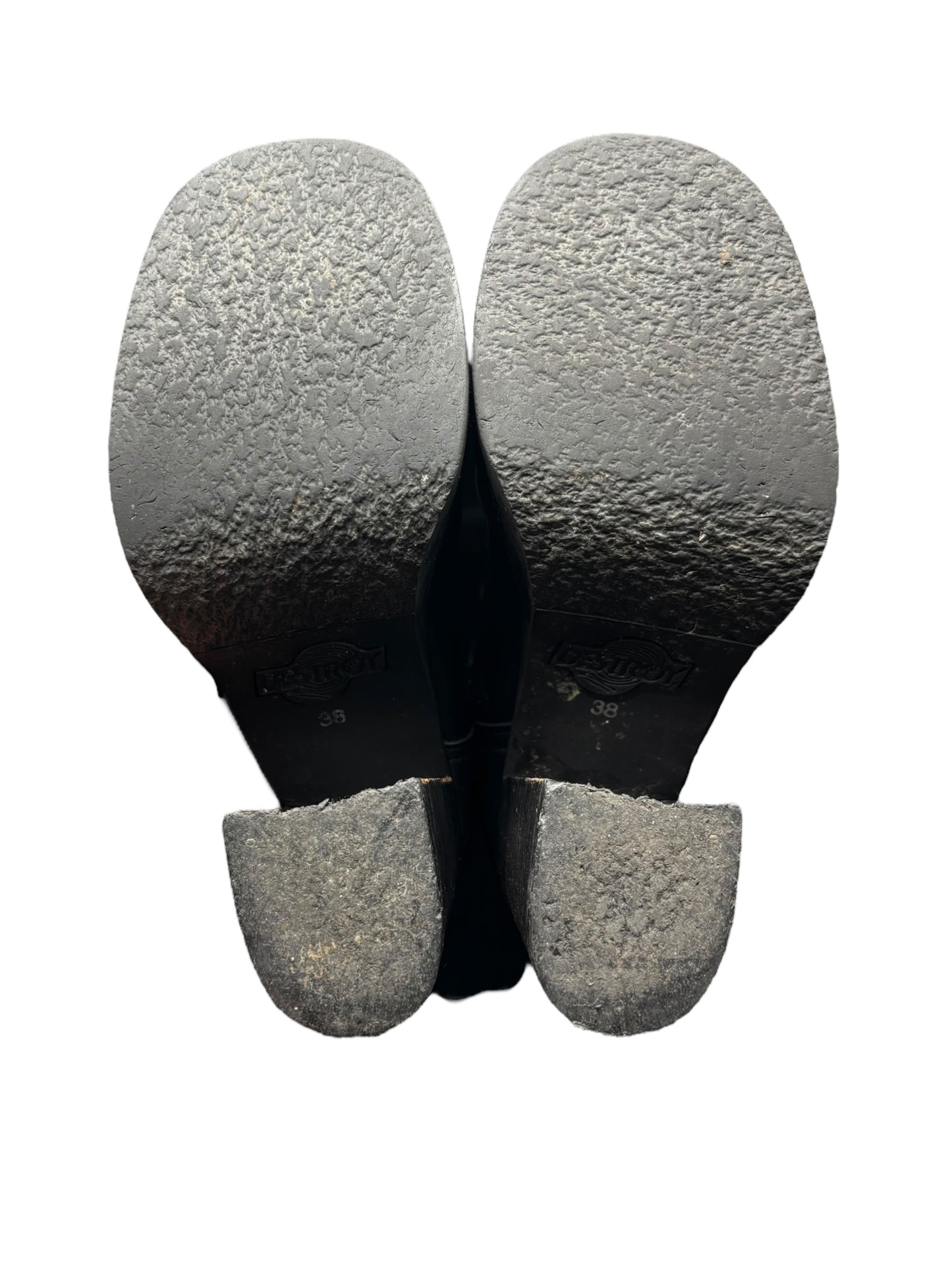 Vintage Destroy block platform knee high boots size 38