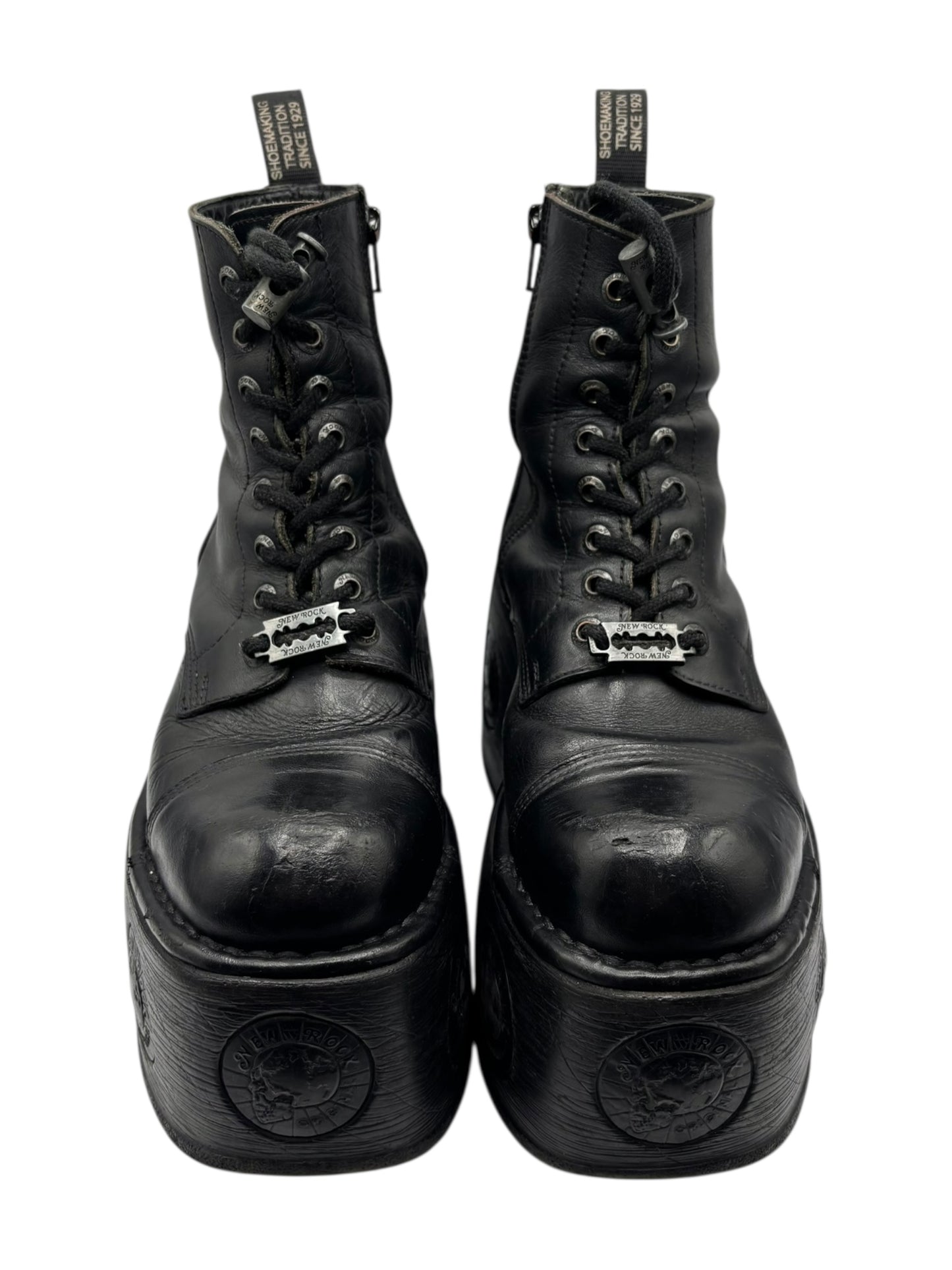 New Rock neptuno mili lace-up leather platform boots size 38