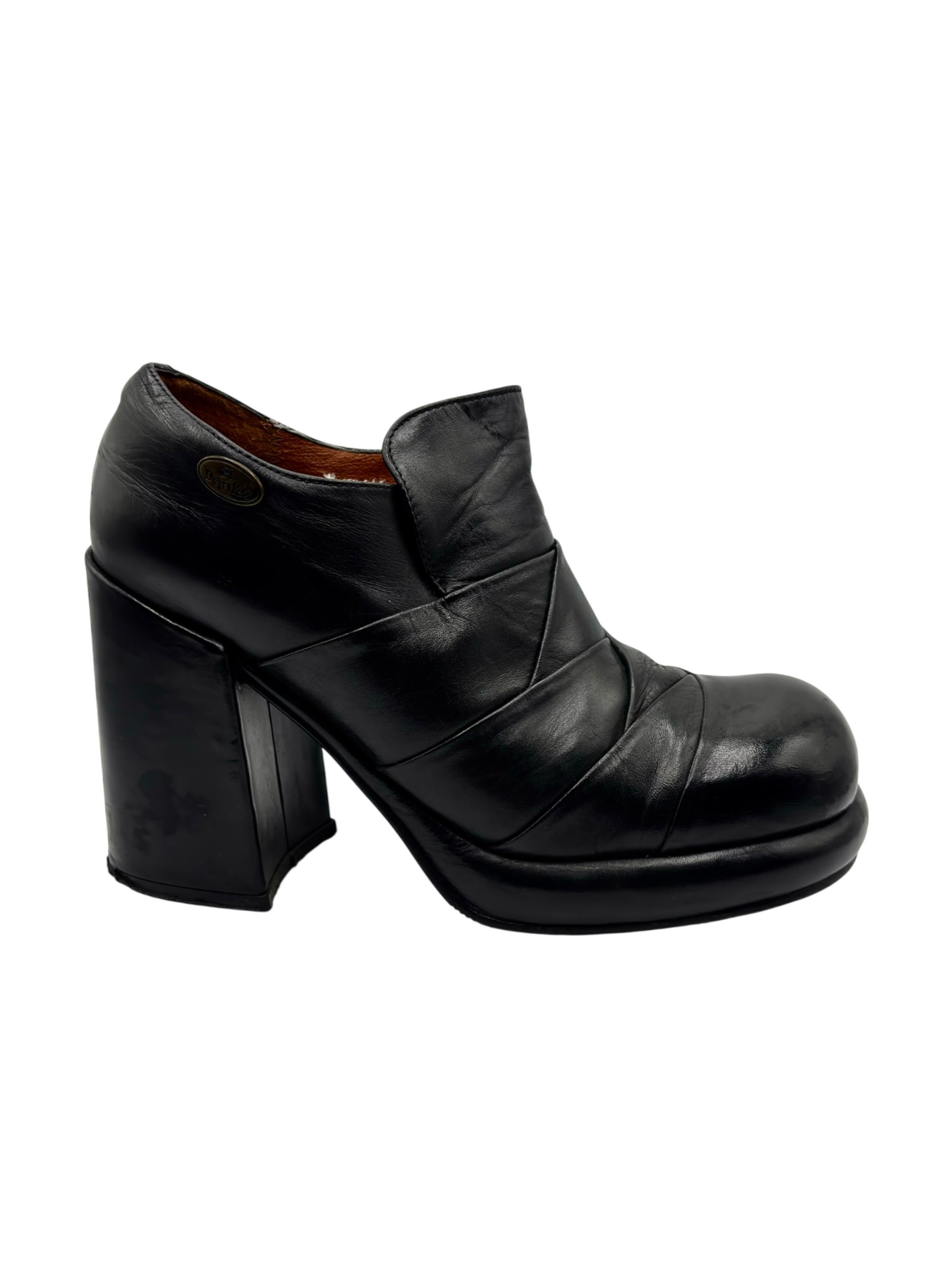 Vintage El Dantes block platform leather heels size 41