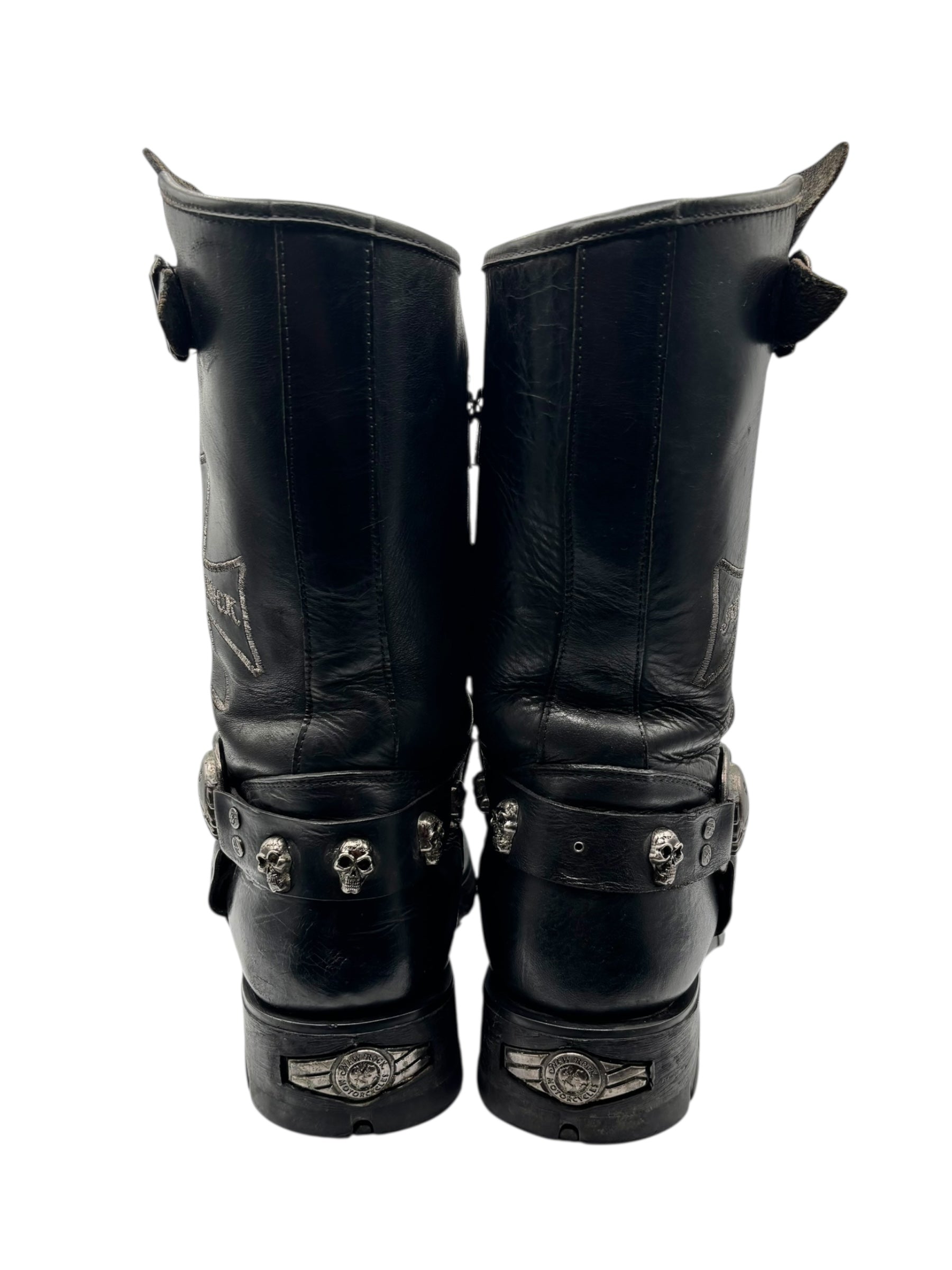 Vintage New Rock leather biker boots size 44
