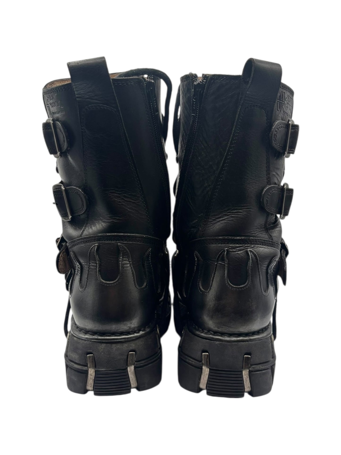 Vintage New Rock grey flame trailer platform boots size 42