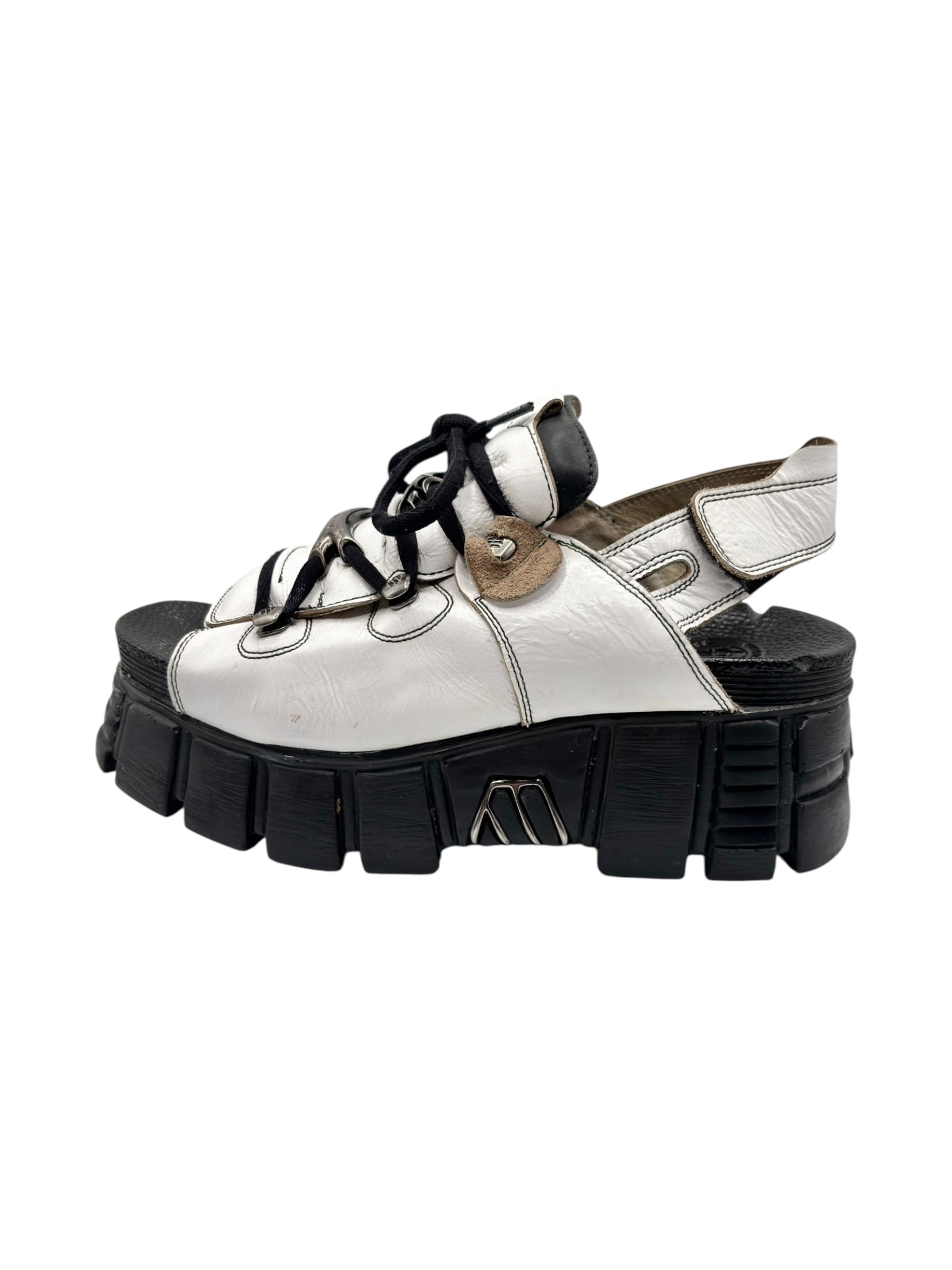 Vintage New Rock white platform sandals size 40