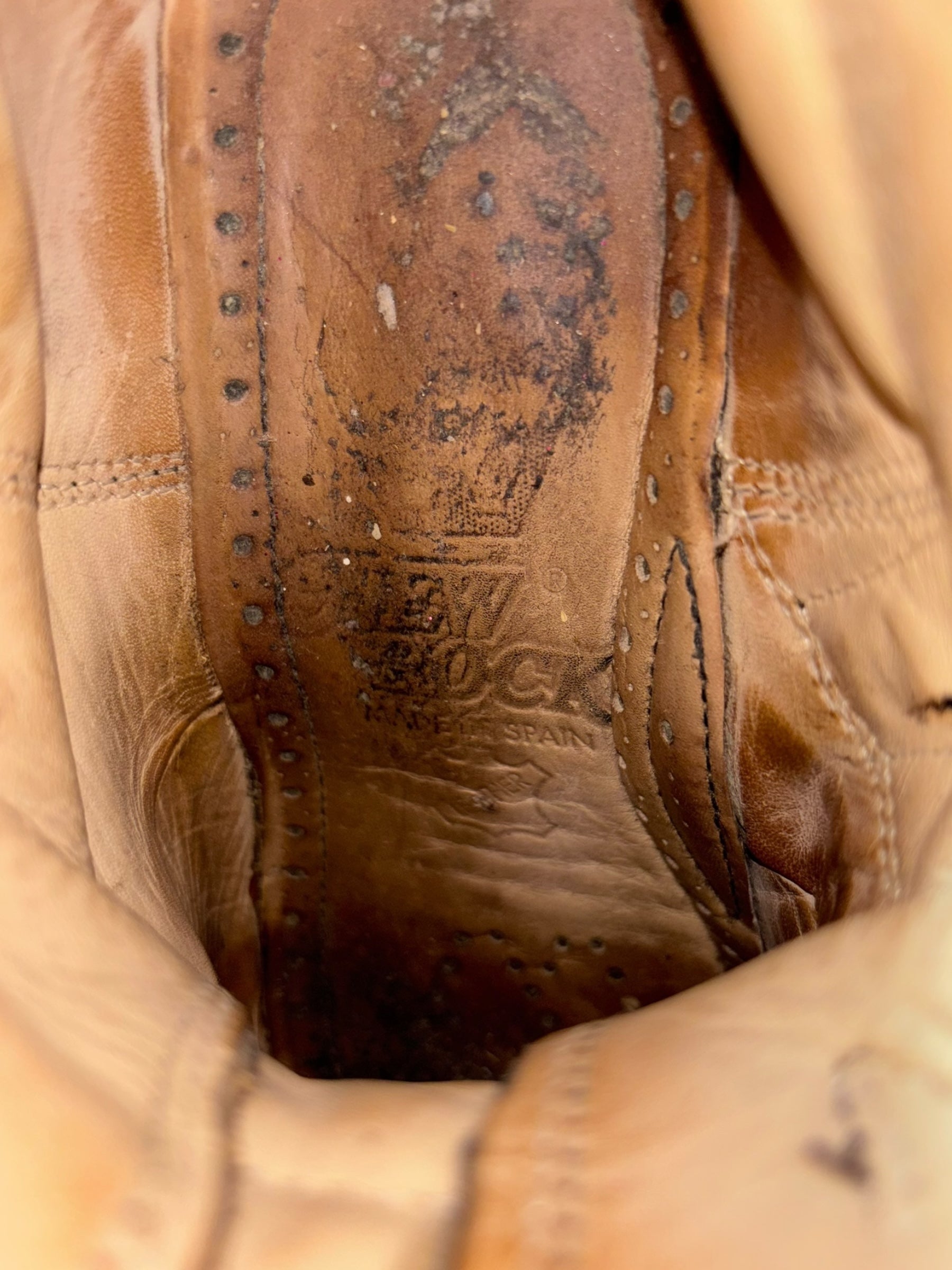 Vintage New Rock flame leather mid-calf boots size 38