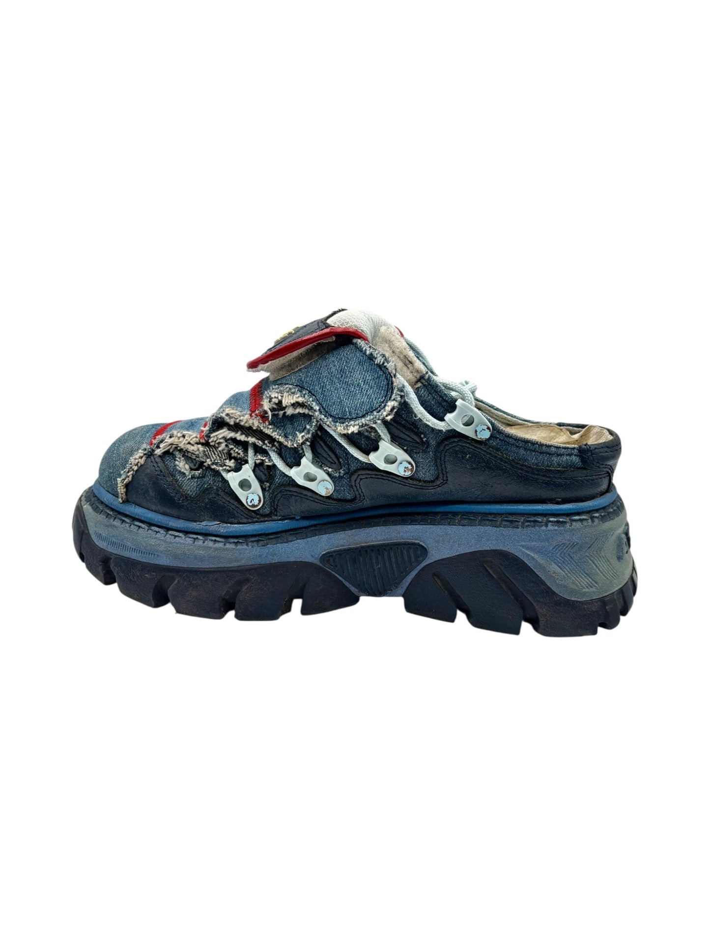 Vintage Gordon Jack denim platform clogs size 36