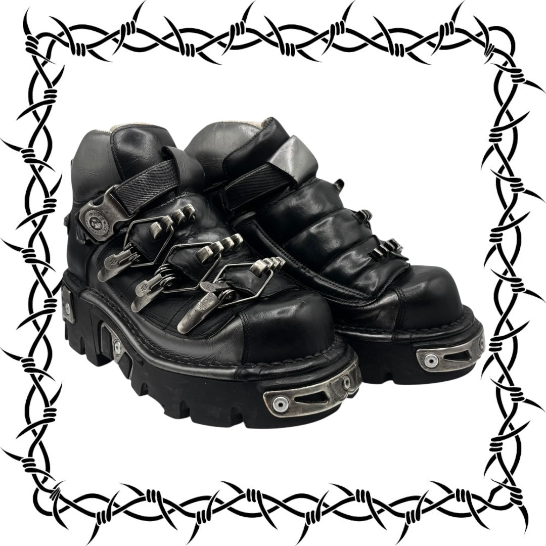 Vintage rare New Rock chunky avant garde leather platform boots size 39
