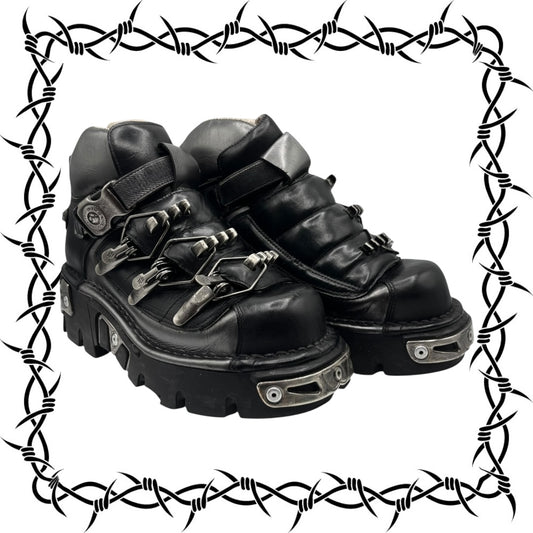 Vintage rare New Rock chunky avant garde leather platform boots size 39