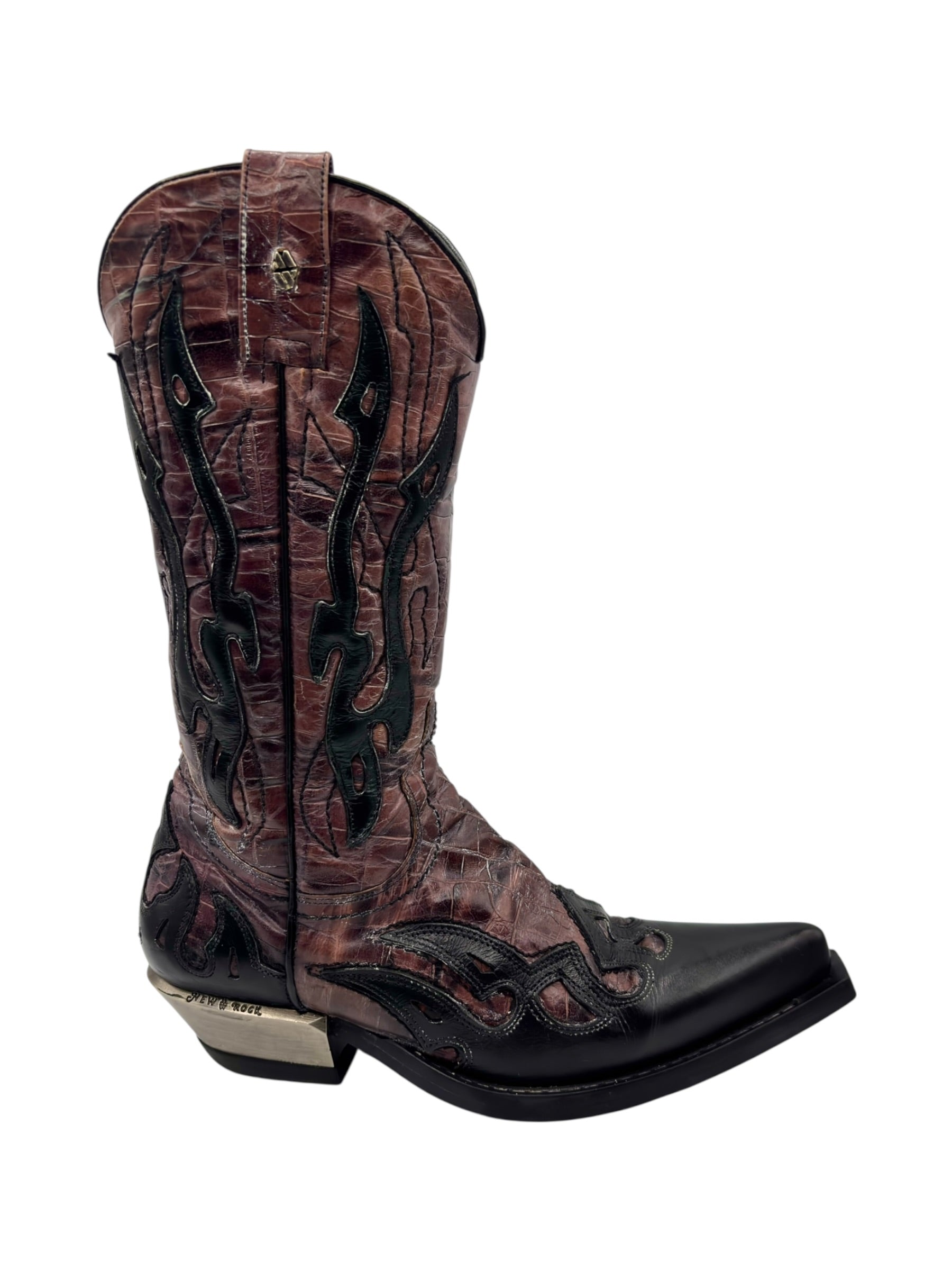 Vintage New Rock purple flame cowboy boots size 37